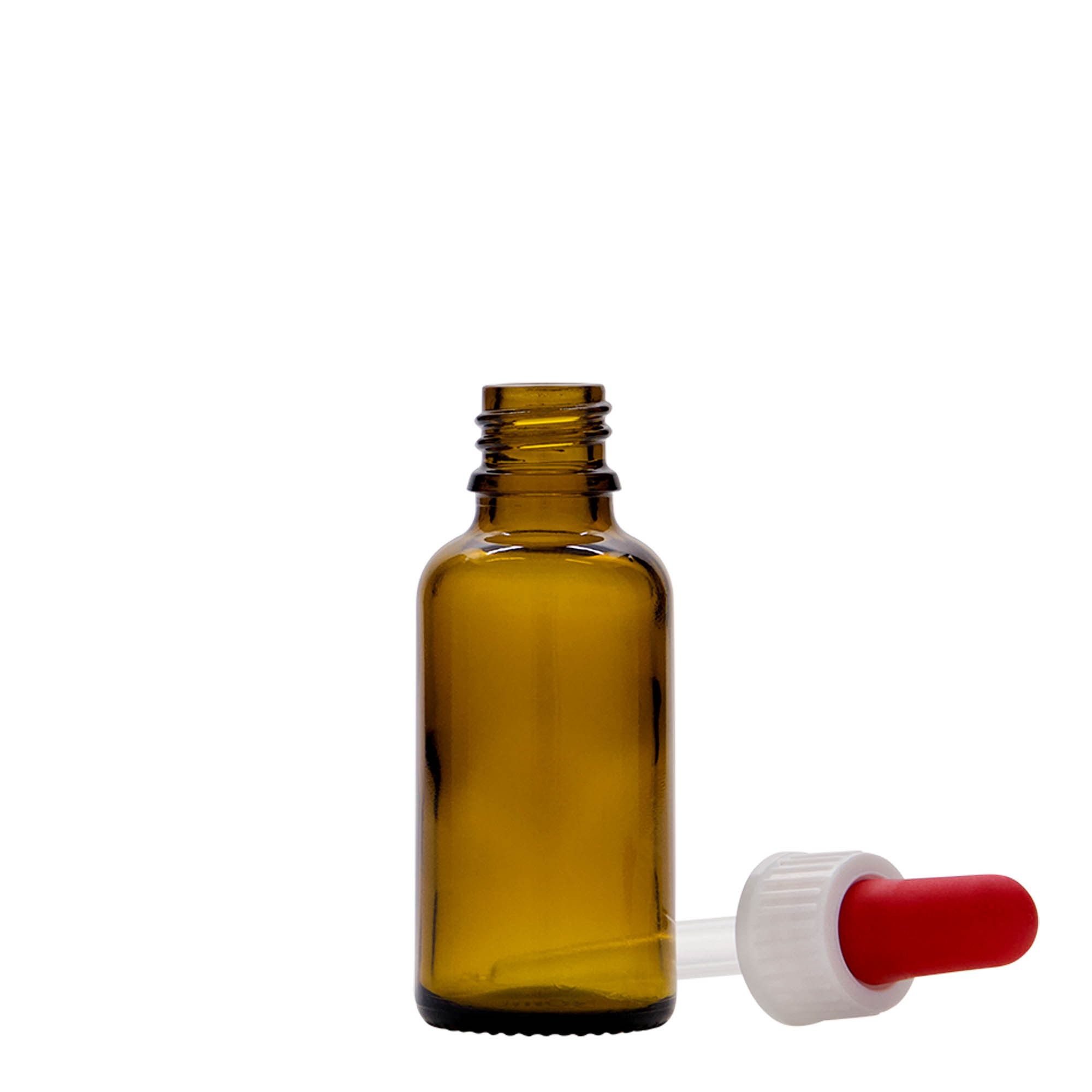 Frasco conta-gotas 30 ml para medicamento, vidro, castanho, bocal: DIN 18