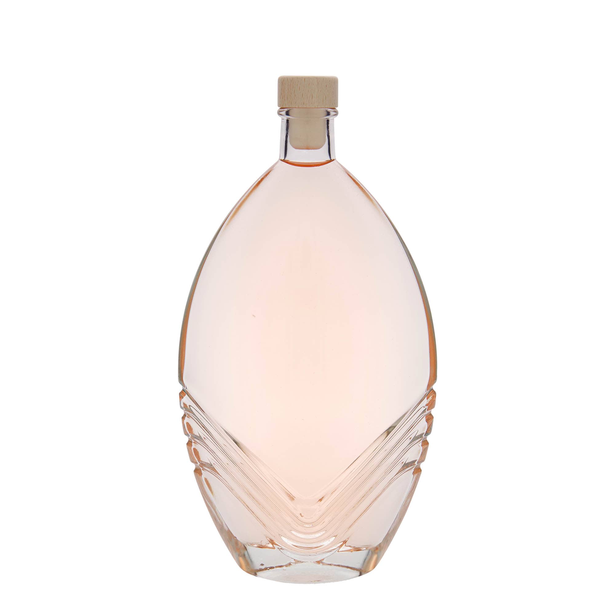 Garrafa de vidro de 500 ml 'Florence', oval, boca: cortiça