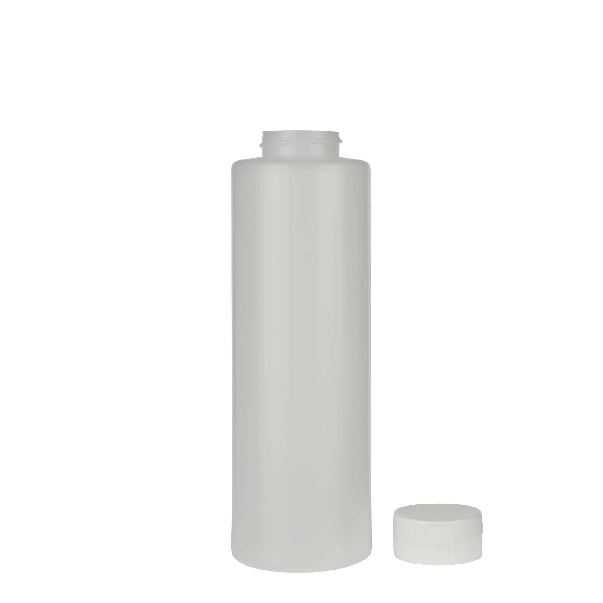 500 ml Frasco para molhos, plástico PEBD, natural, boca: 38/400