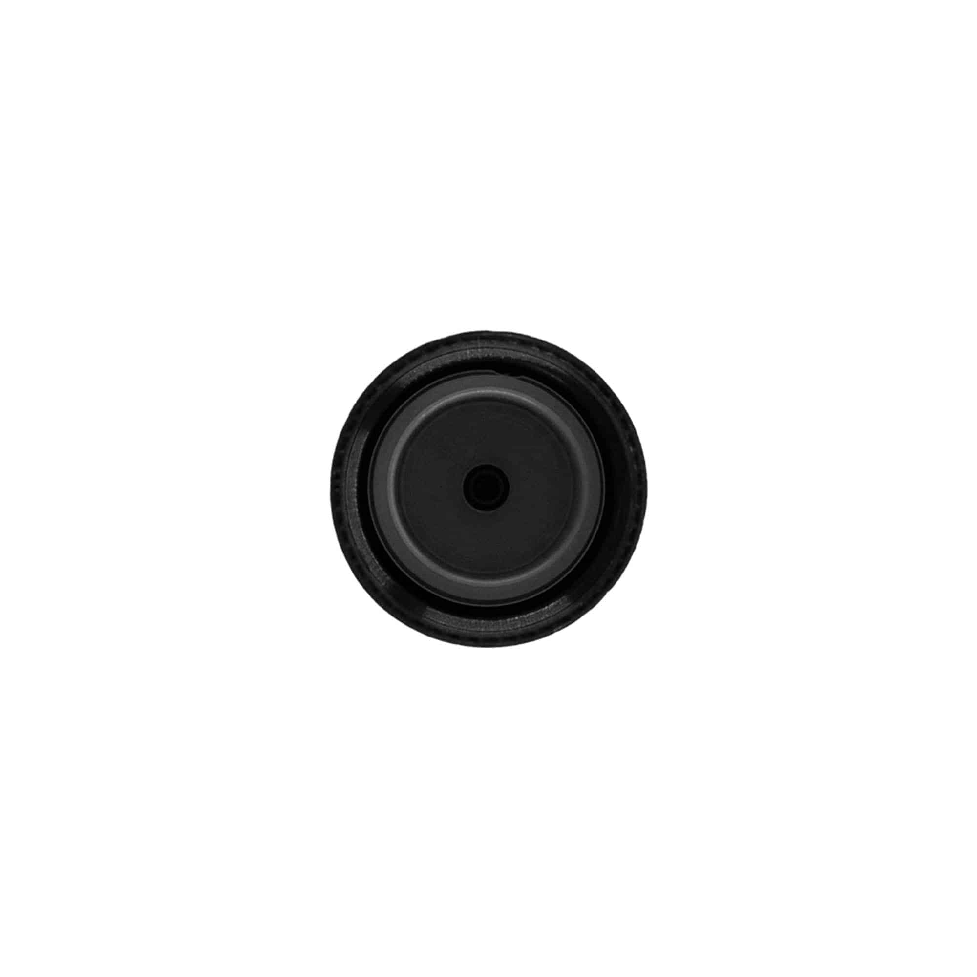 Tampa de rosca com pulverizador, plástico PP, preto, boca: 24/410