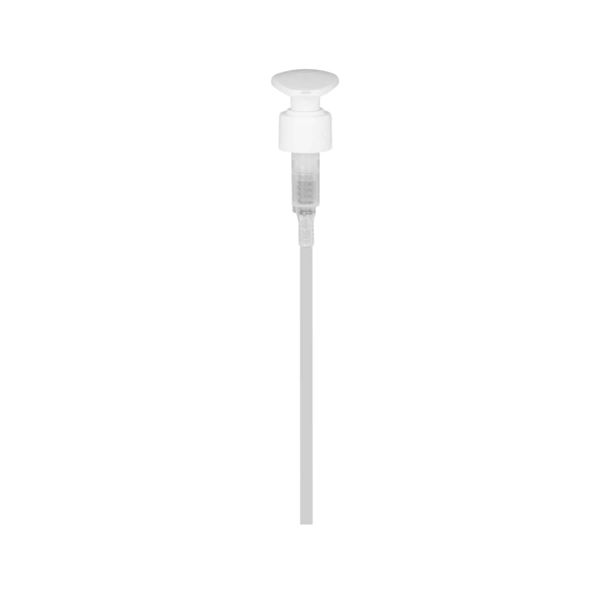 Tampa de rosca com dispensador de bomba, plástico PP, branco, para boca: 24/410