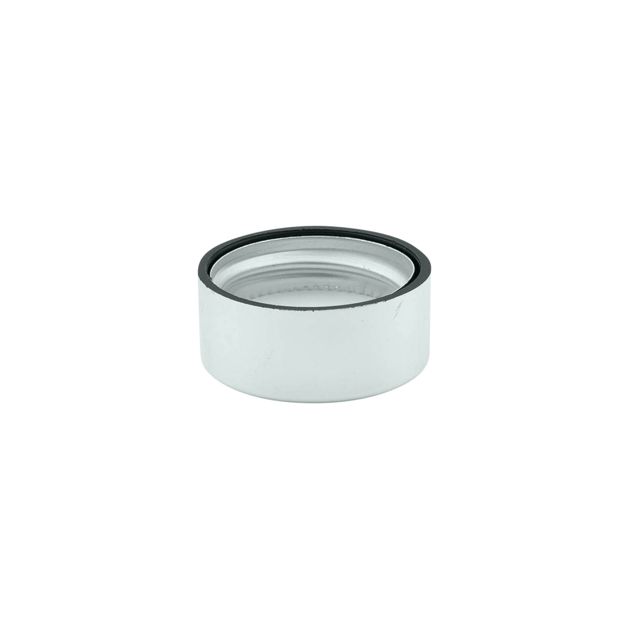Tampa de rosca, plástico ABS, prateado, para bocal: GPI 28/400