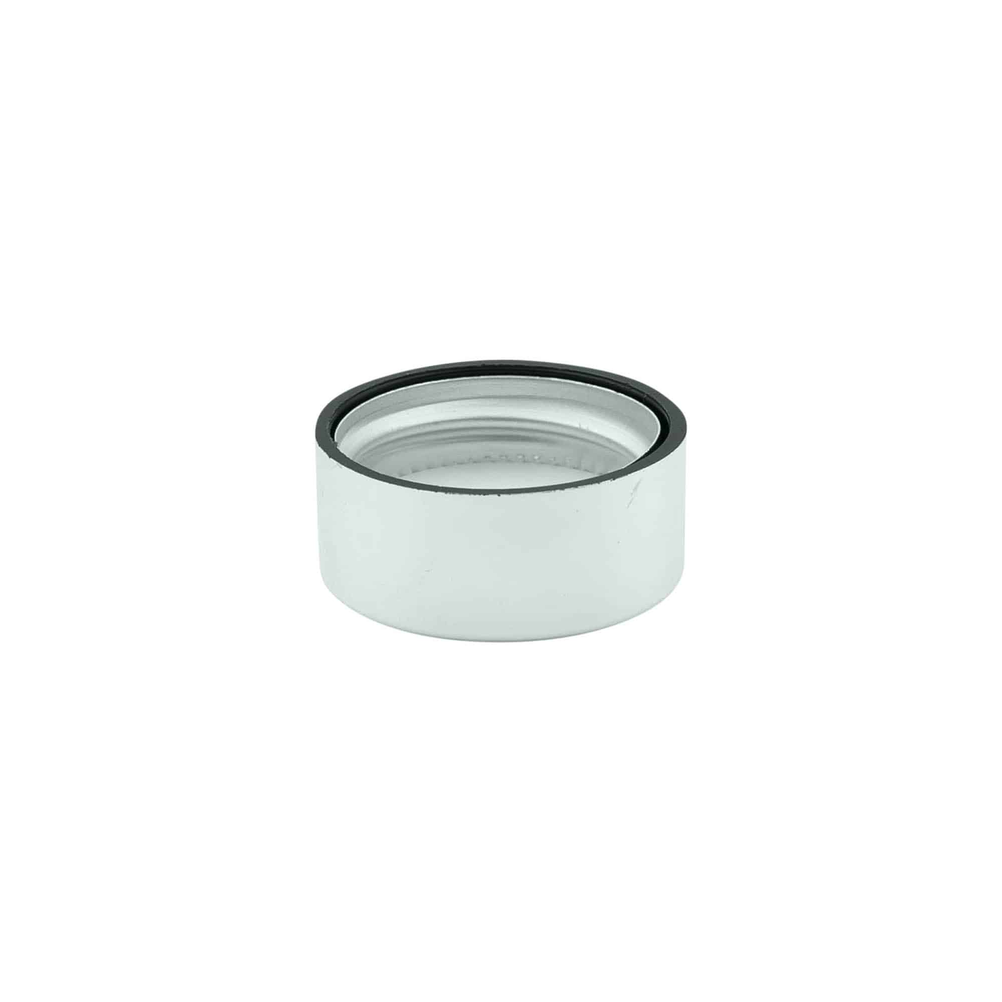 Tampa de rosca, plástico ABS, prateado, para bocal: GPI 28/400