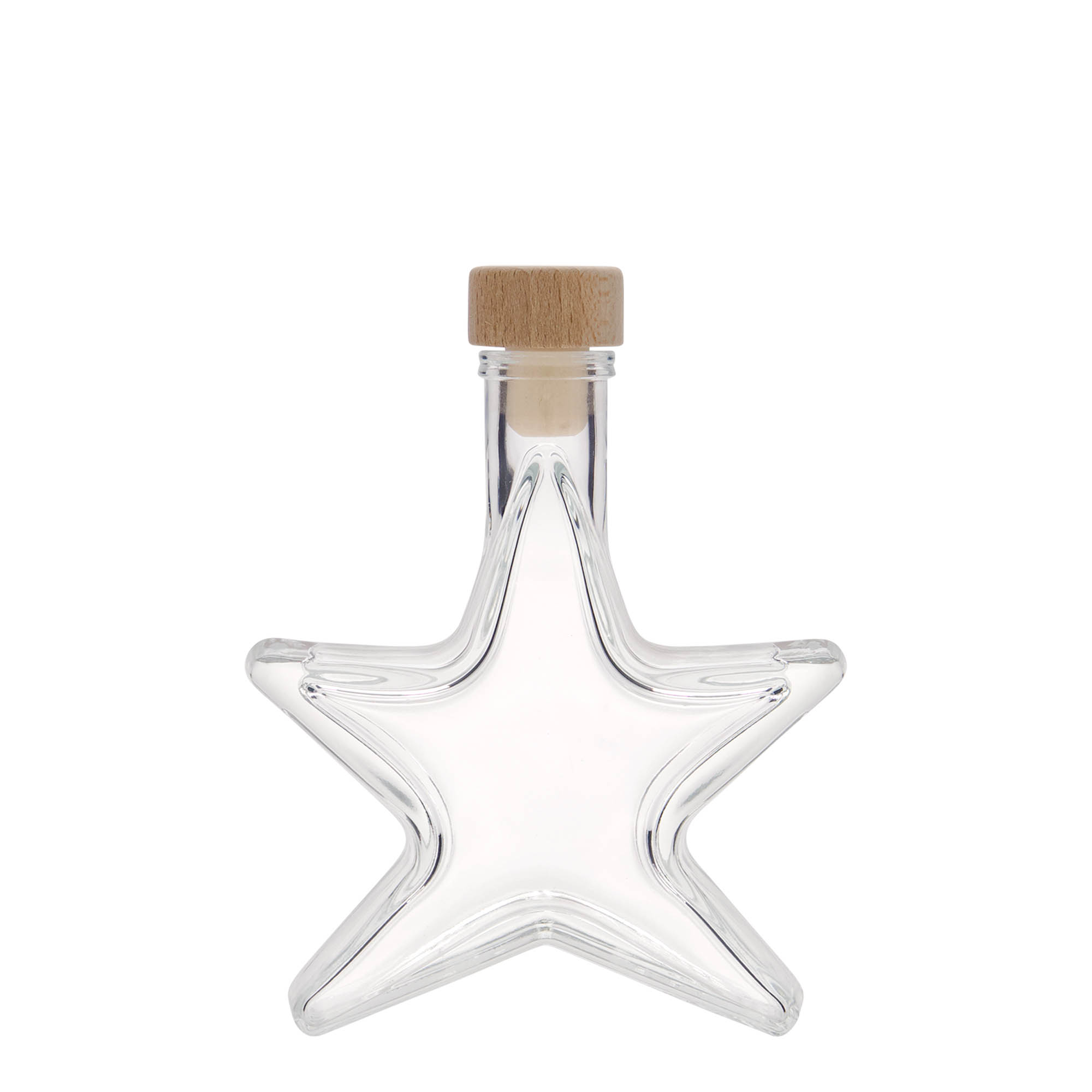 Frasco de vidro de 100 ml 'Estrela', boca: cortiça Frasco de vidro de 100 ml 'Estrela', boca: cortiça