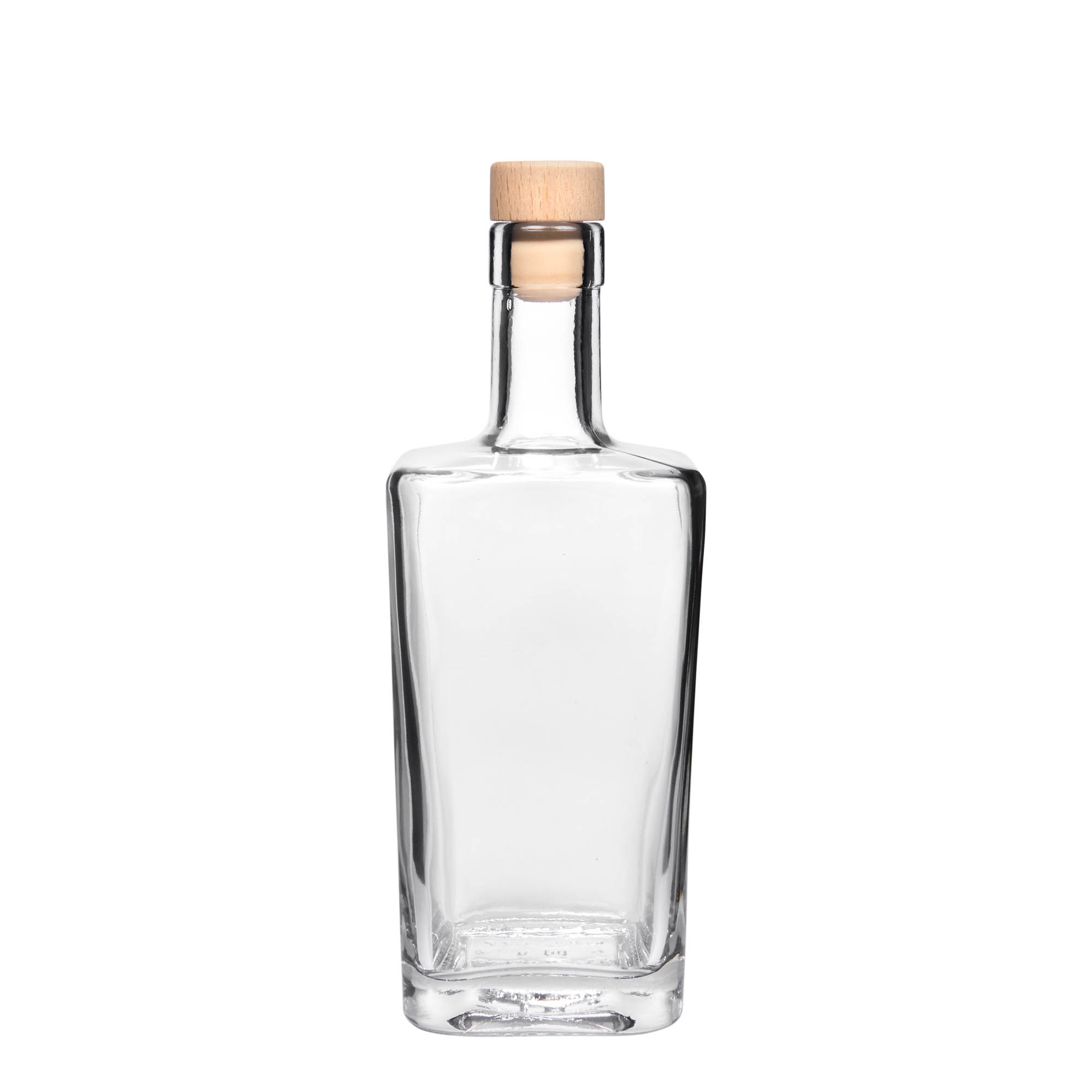 Garrafa de vidro de 500 ml 'Noel', quadrada, boca: cortiça