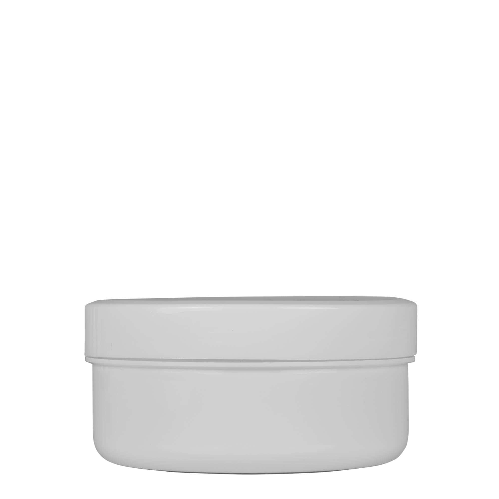 250 ml Boião em plástico 'White Line', PP, branco, boca: Tampa de rosca