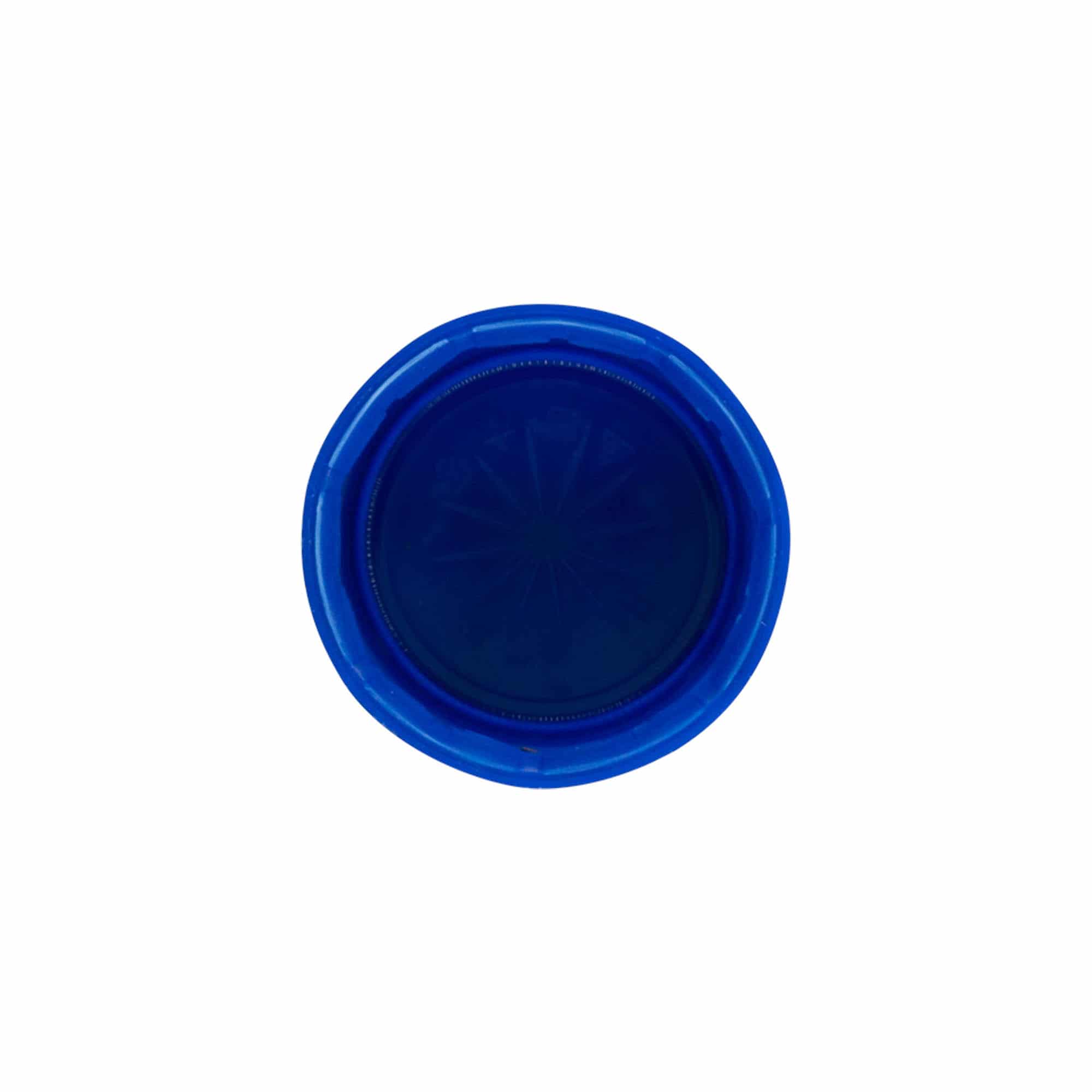 Tampa de rosca com duas roscas, plástico PE, azul, boca: PET 38 mm