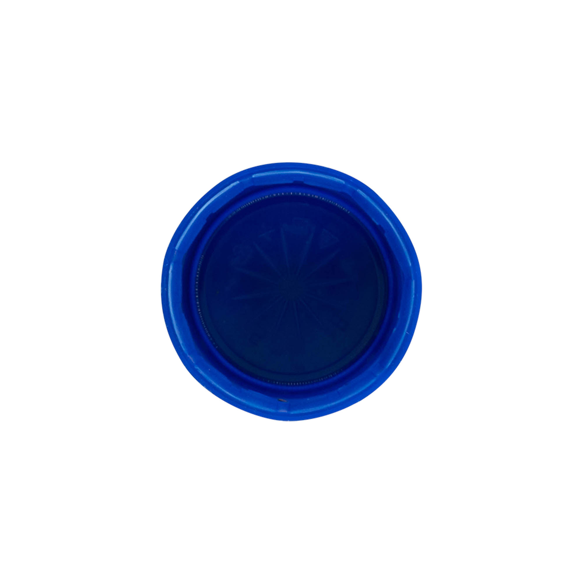 Tampa de rosca com rosca dupla, plástico PE, azul, para boca: PET 38 mm