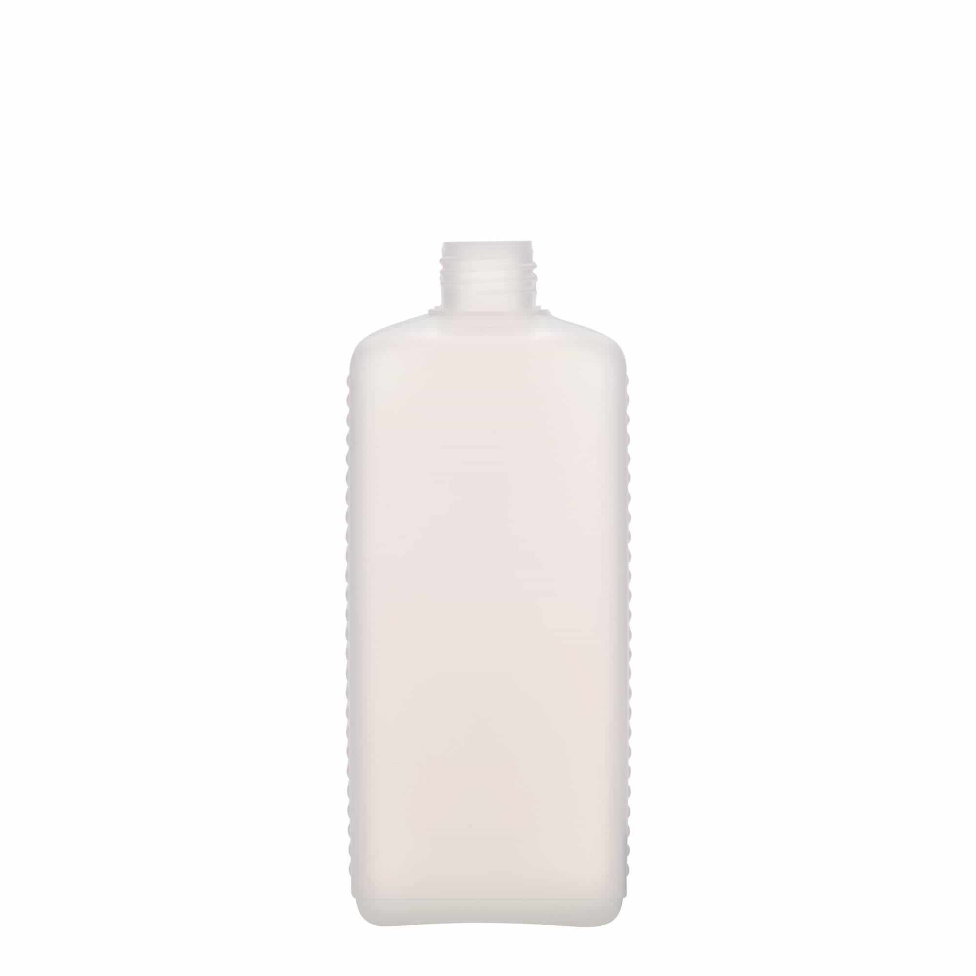 500 ml Garrafa Bidão, retangular, plástico PEAD, transparente, boca: DIN 25 EPE 500 ml Garrafa Bidão, retangular, plástico PEAD, transparente, boca: DIN 25 EPE