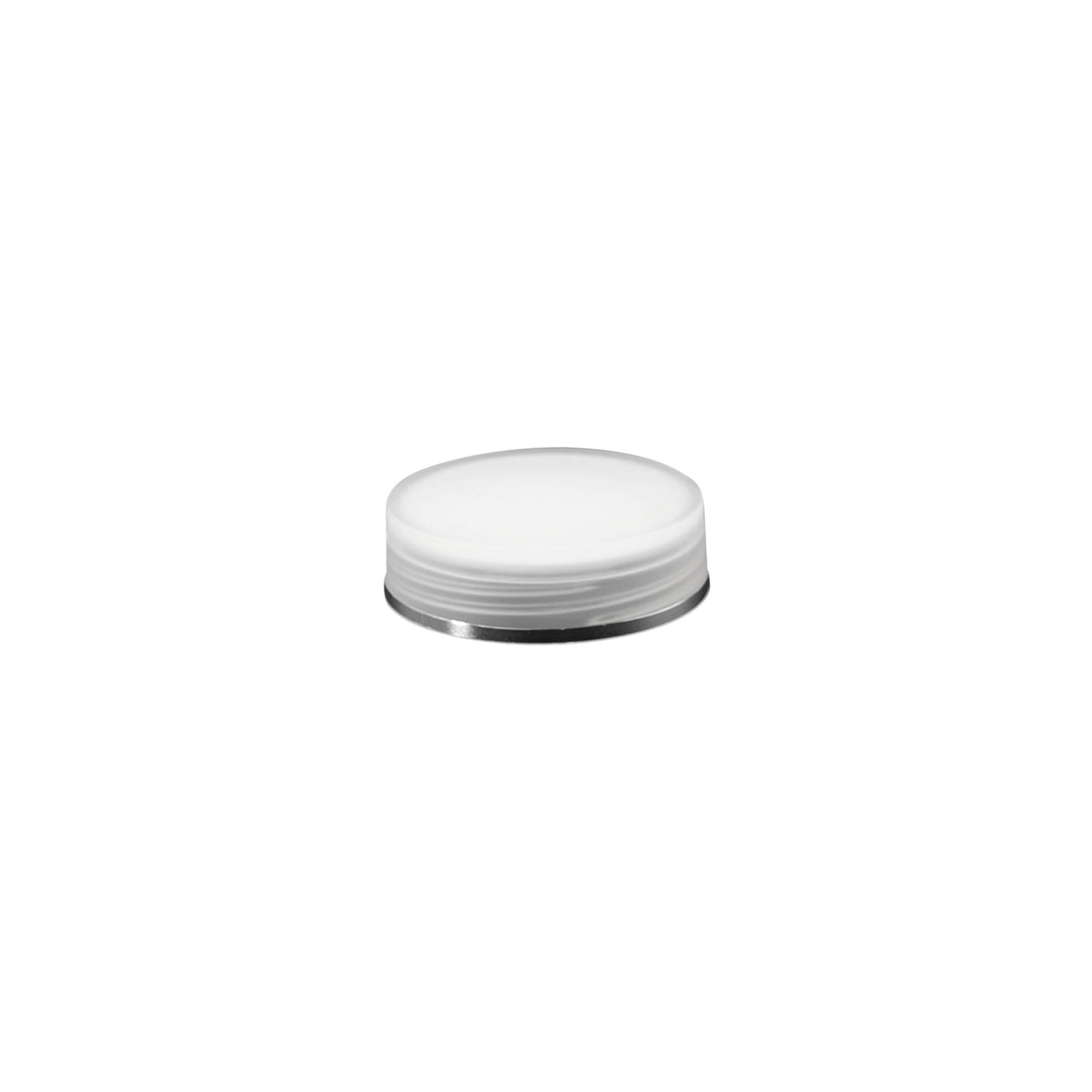 Tampa de rosca 'Edição Clear/Platina', plástico PP, branca, para bocal: 40/2P Tampa de rosca 'Edição Clear/Platina', plástico PP, branca, para bocal: 40/2P