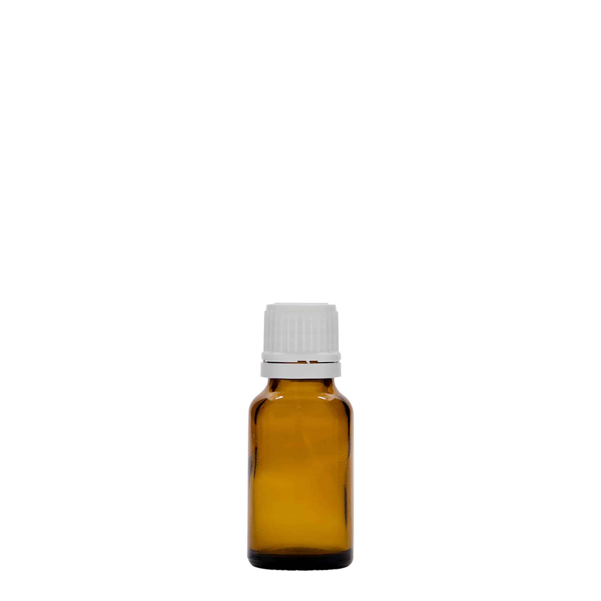 Frasco médico de 15 ml, vidro, castanho, boca: DIN 18