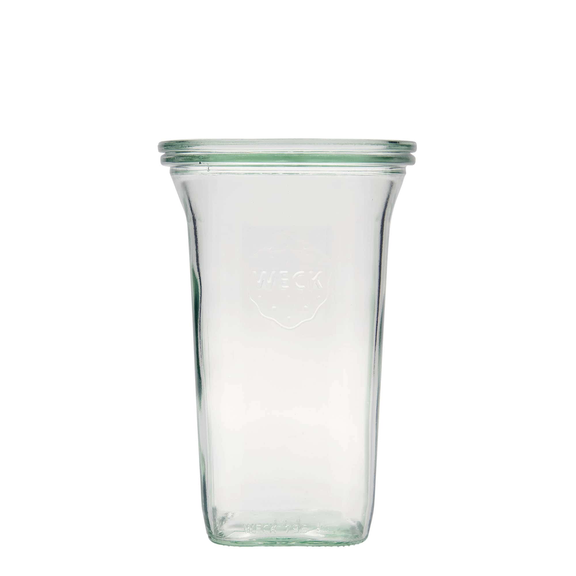 795 ml Frasco WECK, quadrado, plástico, boca: Borda redonda 795 ml Frasco WECK, quadrado, plástico, boca: Borda redonda
