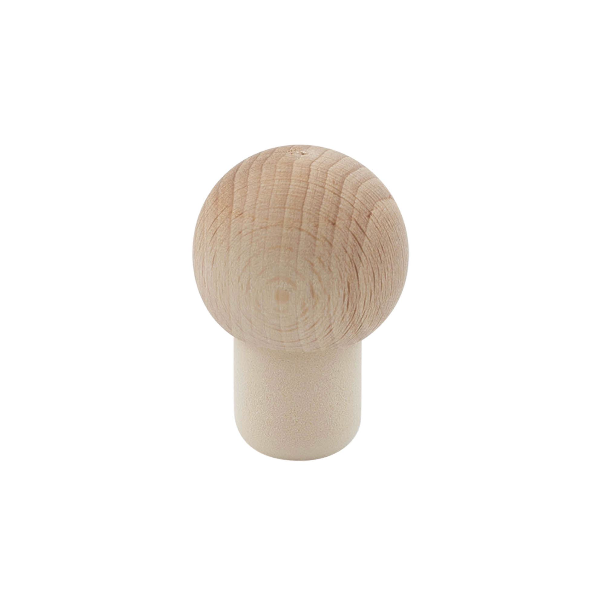 Rolha com pega 19 mm 'Bola', madeira/plástico, para boca: cortiça