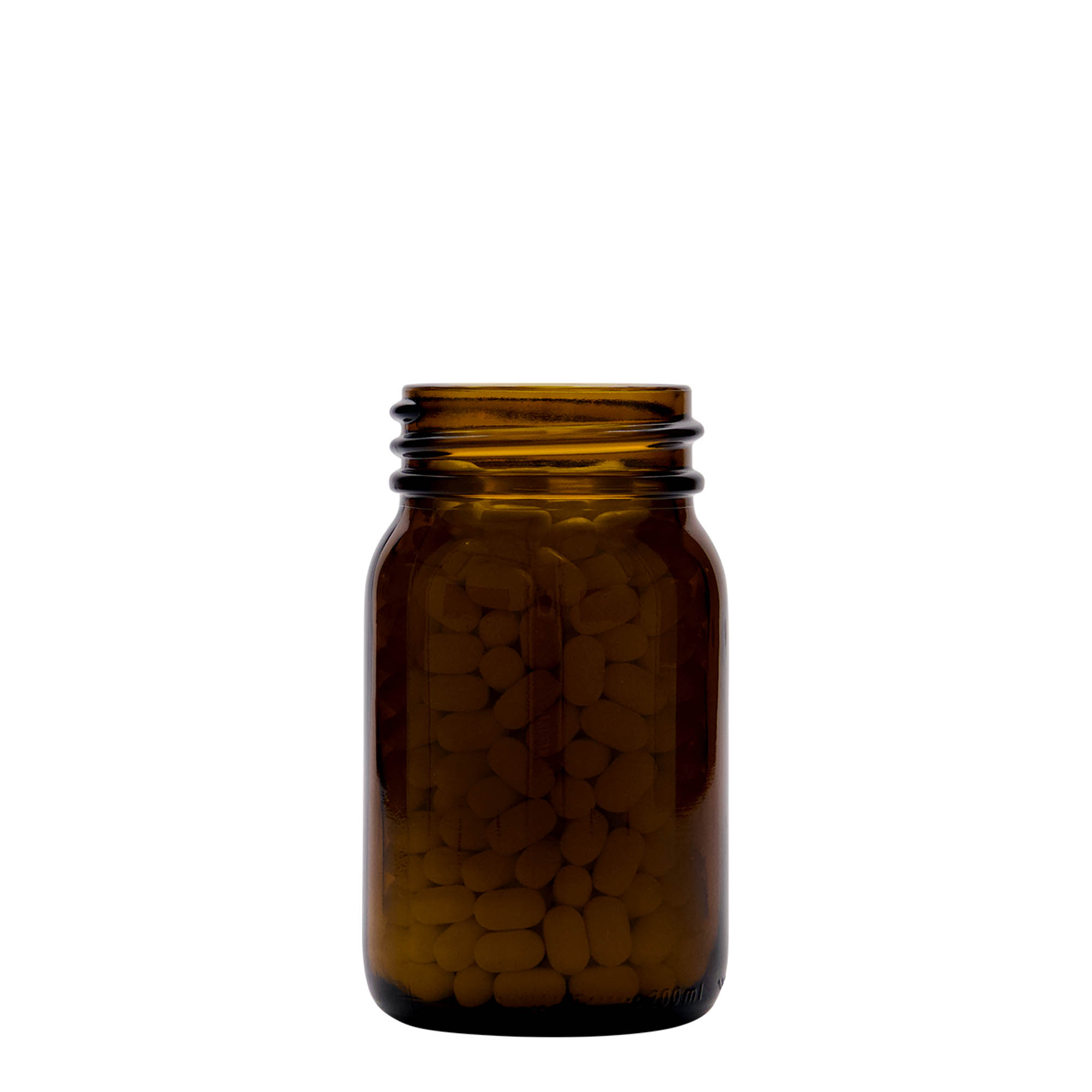 Frasco de pescoço largo de 200 ml, castanho, boca: DIN 55 Frasco de pescoço largo de 200 ml, castanho, boca: DIN 55