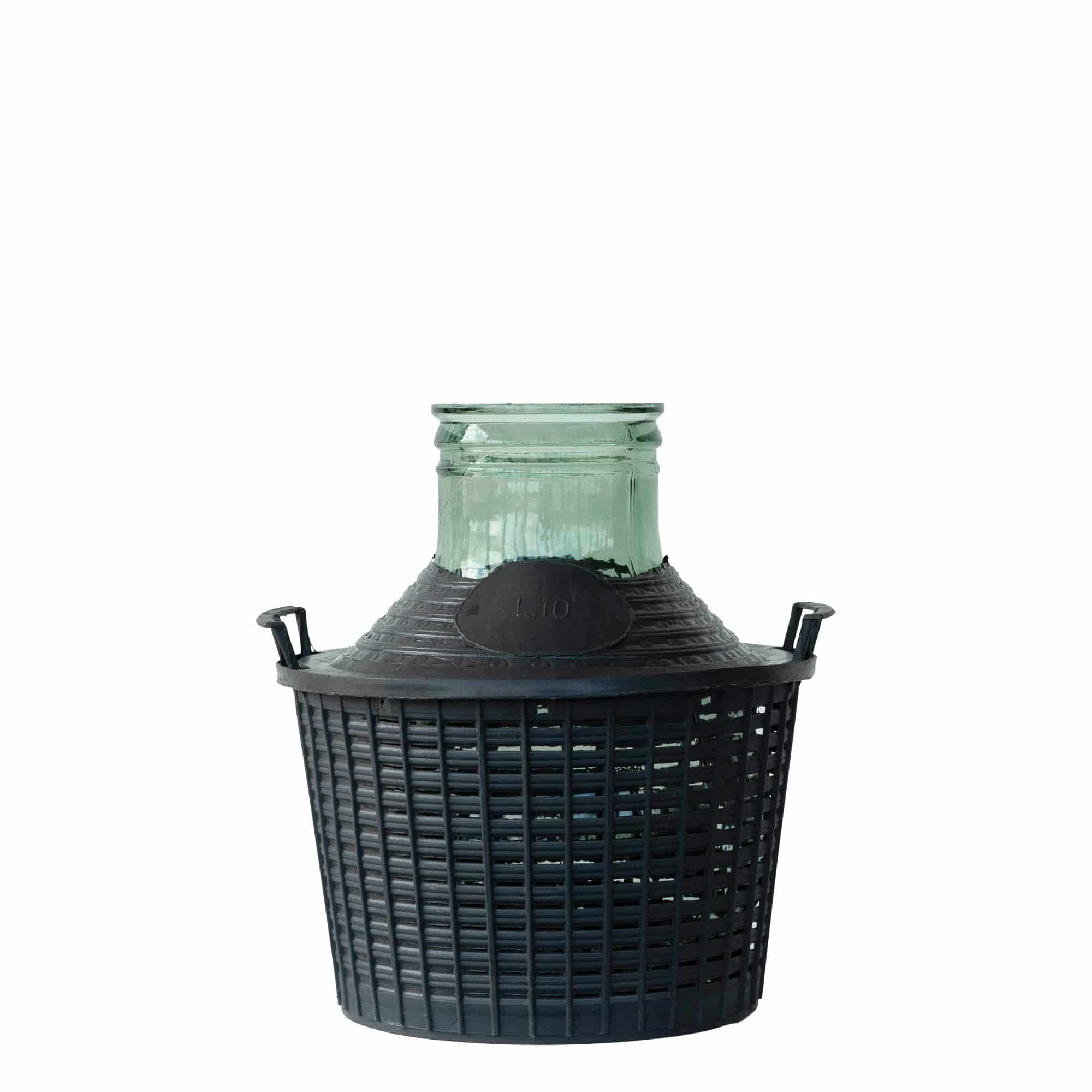 Botija de vidro de pescoço largo, 10 l, tampa de encaixe