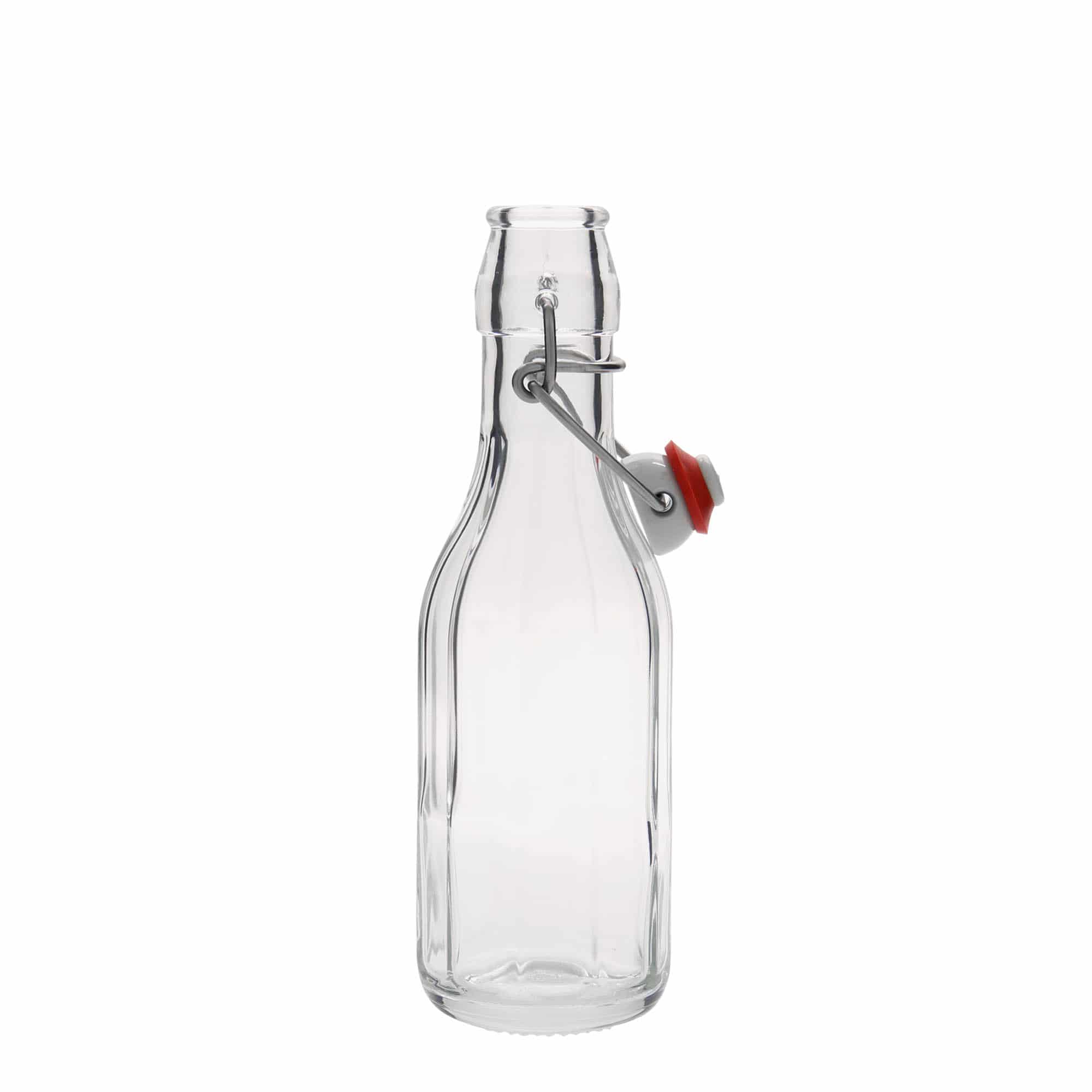 Frasco de vidro de 250 ml 'Bravo', decagonal, boca: fecho de mola