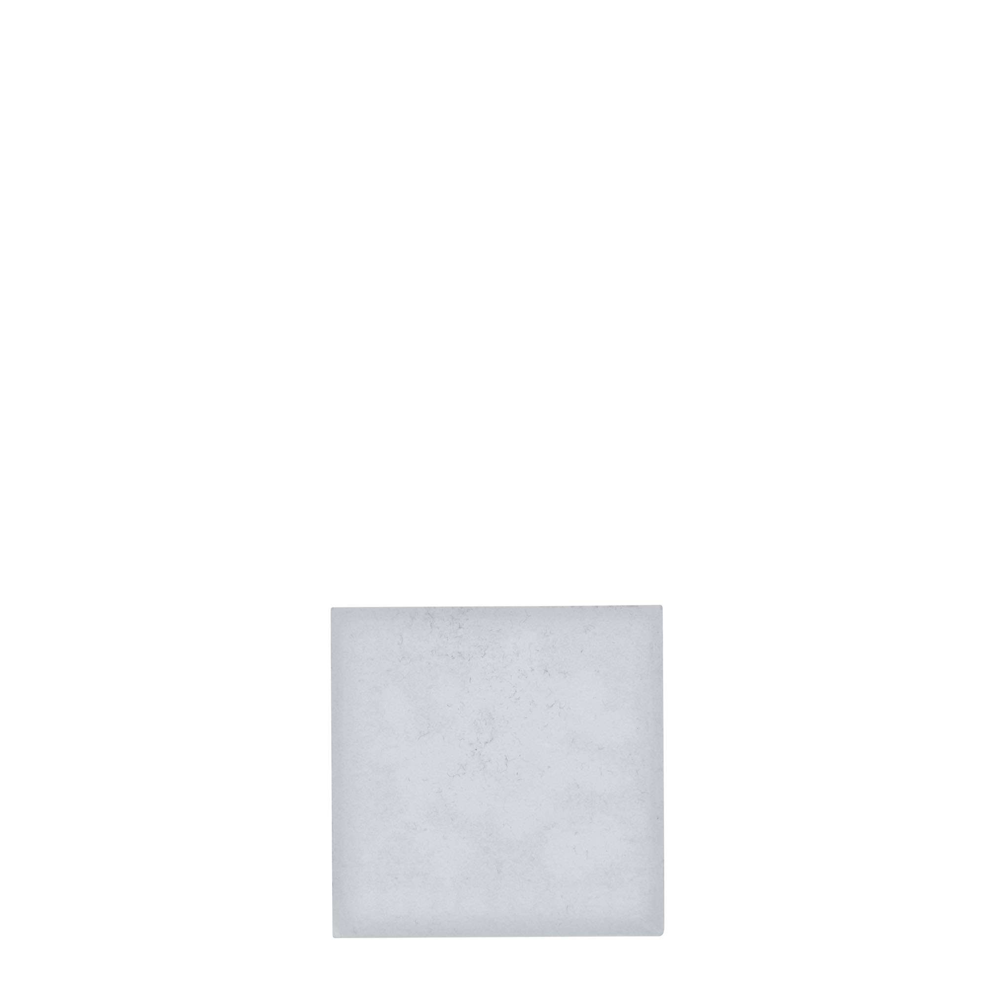 Etiqueta de estanho 'Mirtilo', quadrada, metal, prata