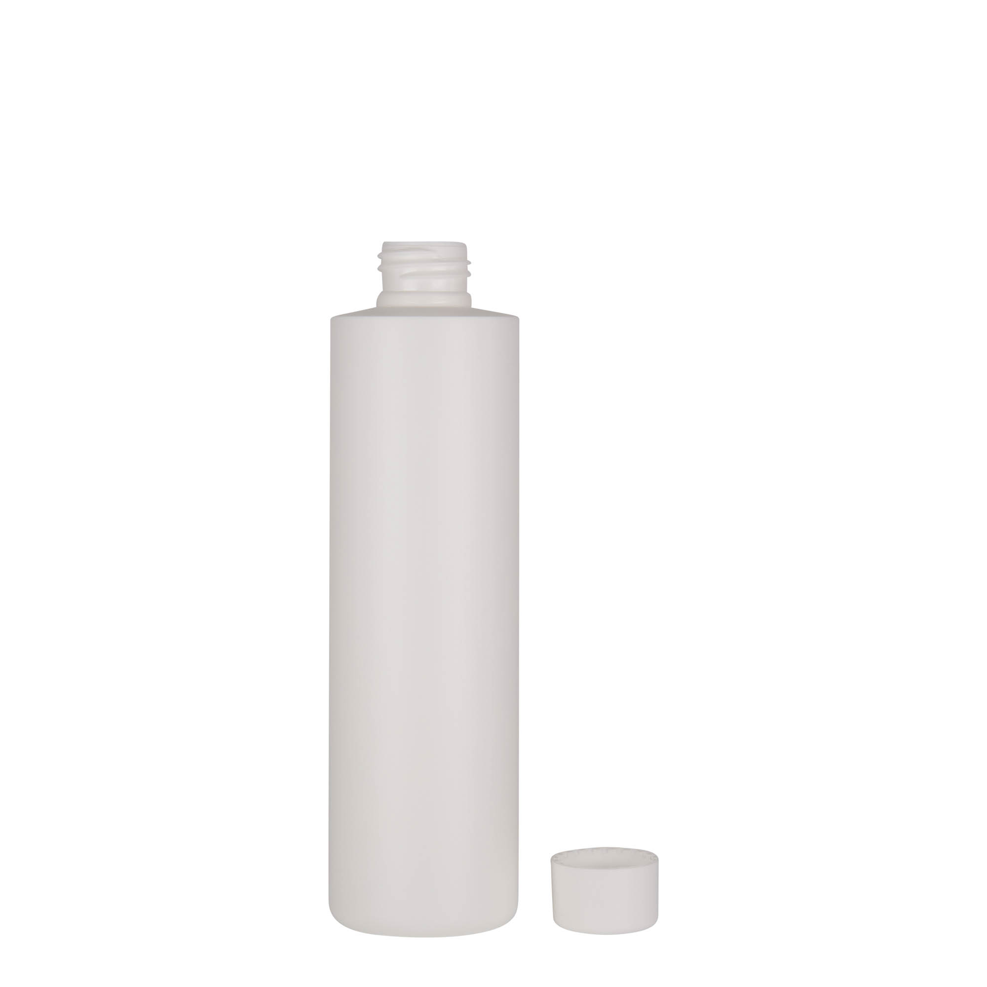 Frasco de plástico de 250 ml 'Pipe', HDPE verde, branco, bocal: 24/410