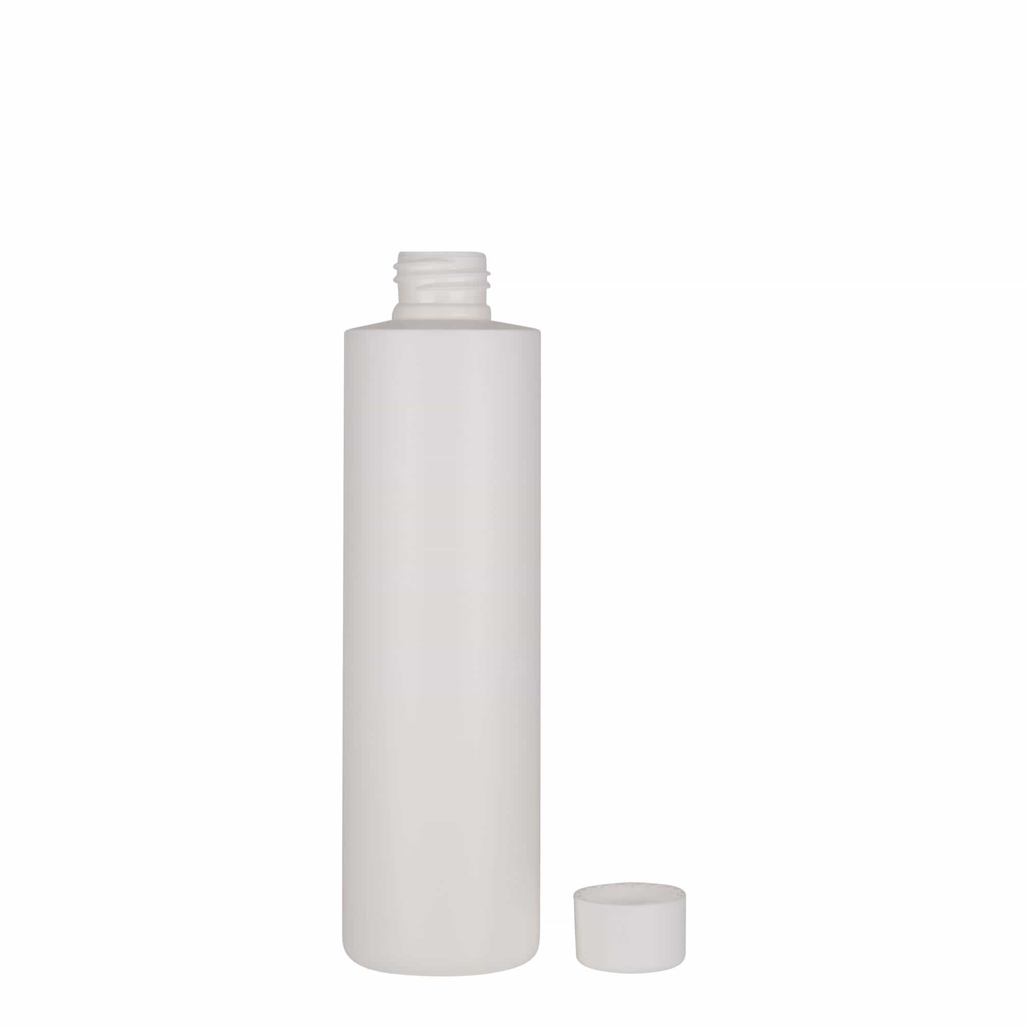 Frasco de plástico de 250 ml 'Pipe', HDPE verde, branco, bocal: 24/410