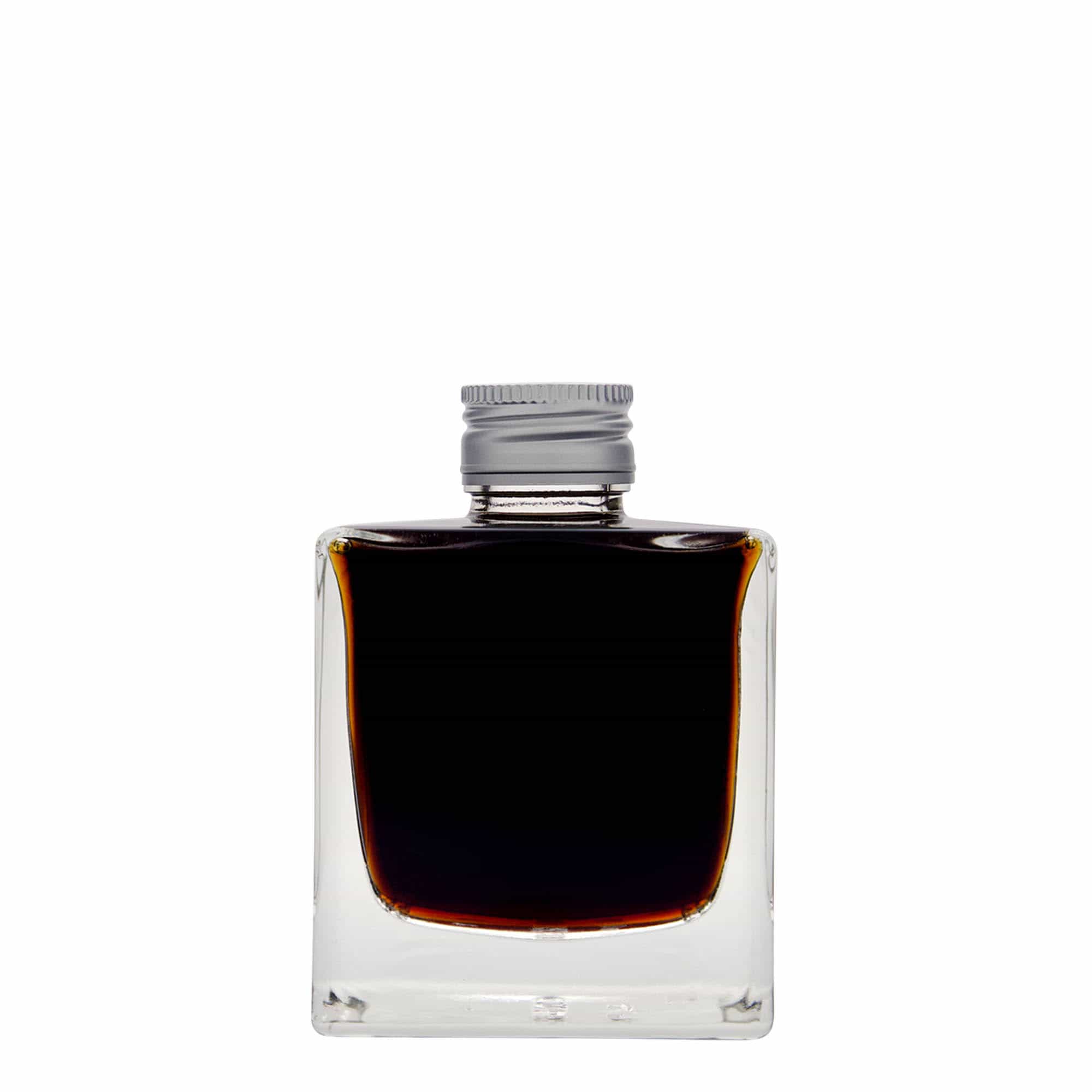 200 ml Garrafa de vidro 'Cube', quadrada, boca: PP 28