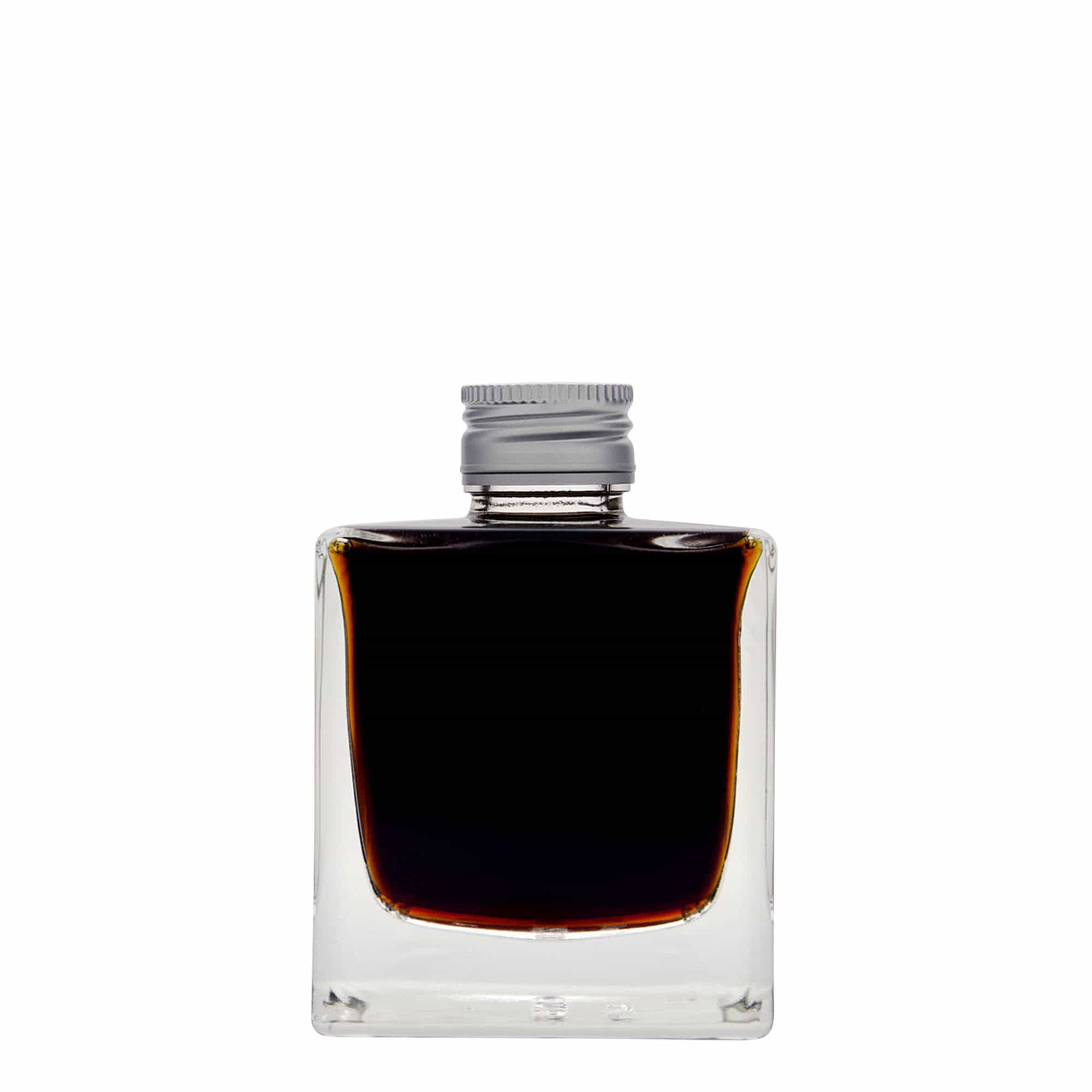 Frasco de vidro de 200 ml 'Cube', quadrado, boca: PP 28