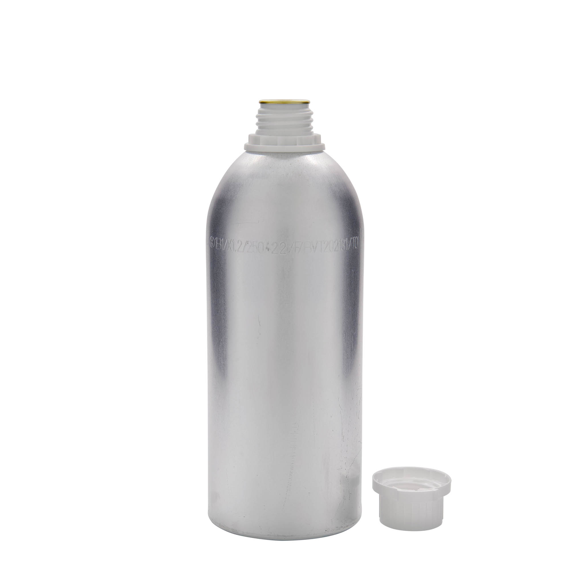 1100 ml garrafa de alumínio, metal, prata, abertura: DIN 32 1100 ml garrafa de alumínio, metal, prata, abertura: DIN 32