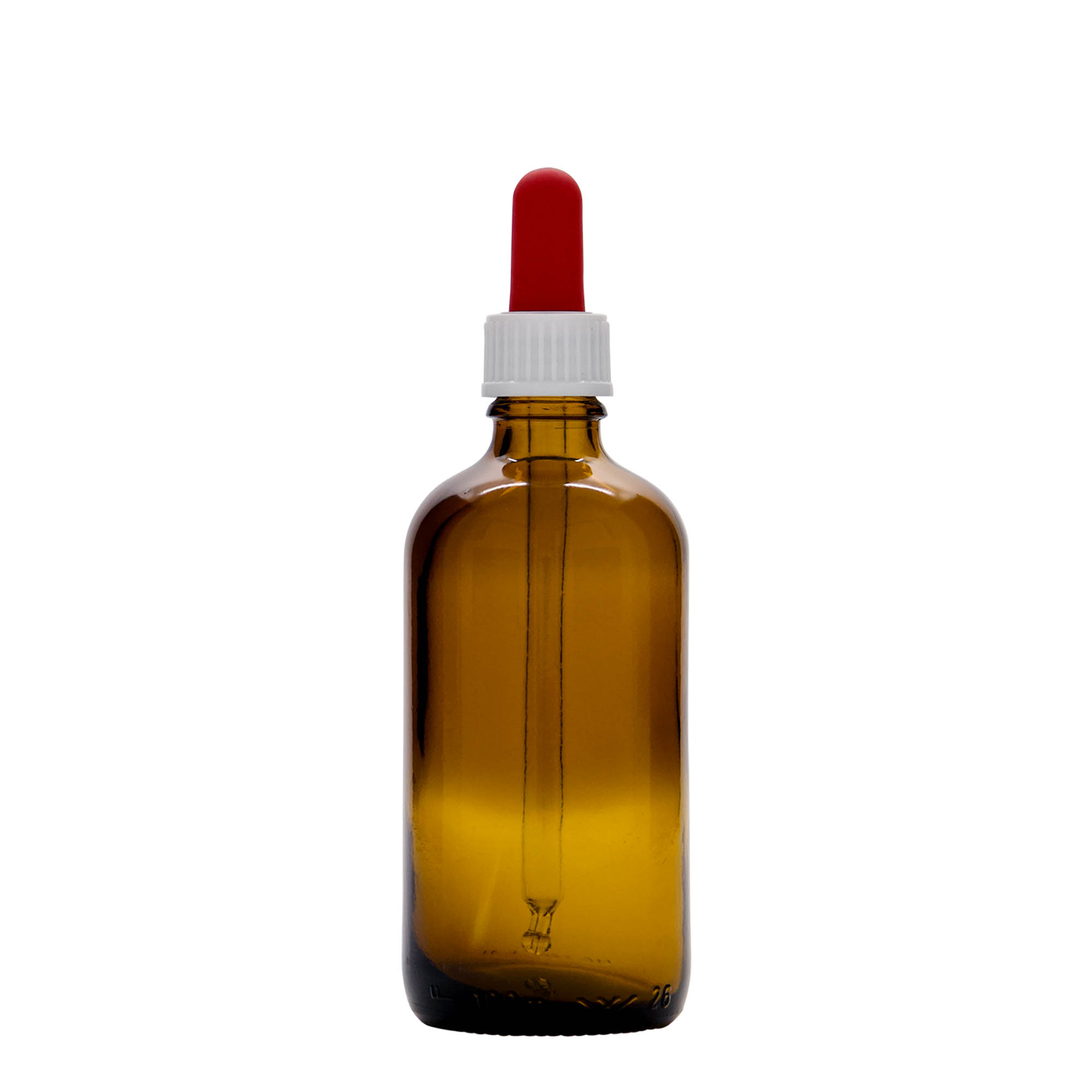 Frasco conta-gotas de 100 ml para medicamentos, vidro, castanho-avermelhado, bocal: DIN 18