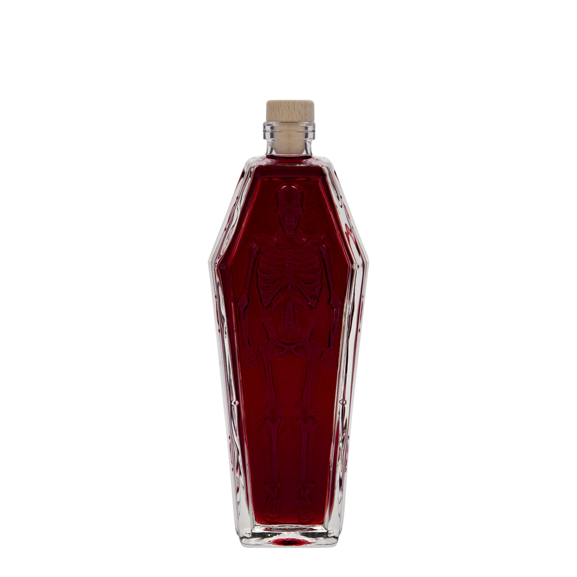 Frasco de vidro de 200 ml 'Caixão', Boca: Cortiça Frasco de vidro de 200 ml 'Caixão', Boca: Cortiça