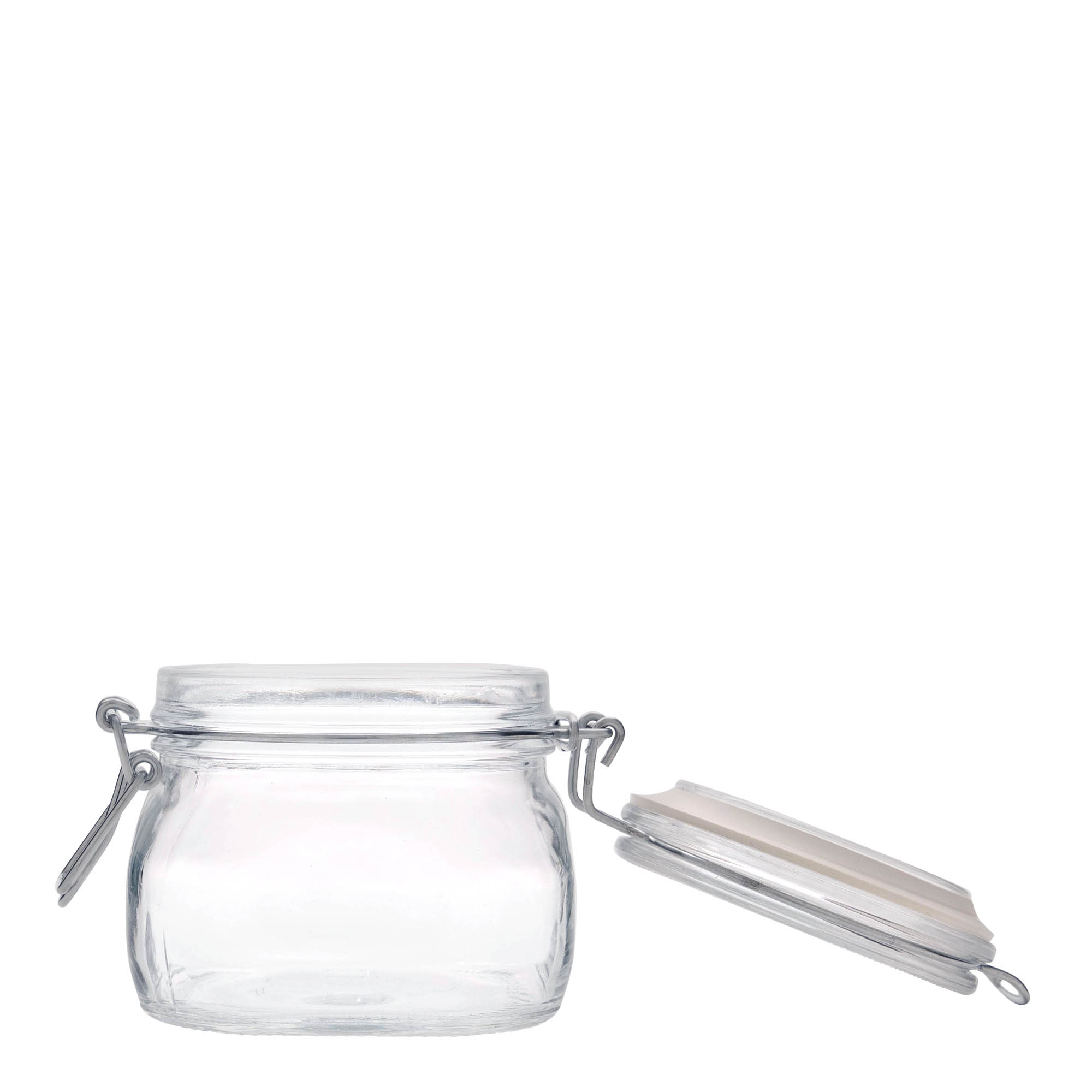 Frasco de vidro com fecho de alavanca de 500 ml 'Fido', quadrado, abertura: fecho de alavanca Frasco de vidro com fecho de alavanca de 500 ml 'Fido', quadrado, abertura: fecho de alavanca