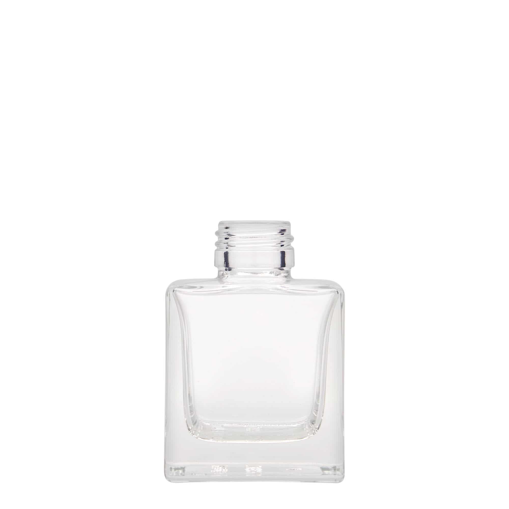 100 ml Garrafa de vidro 'Cube', quadrada, boca: PP 28 100 ml Garrafa de vidro 'Cube', quadrada, boca: PP 28