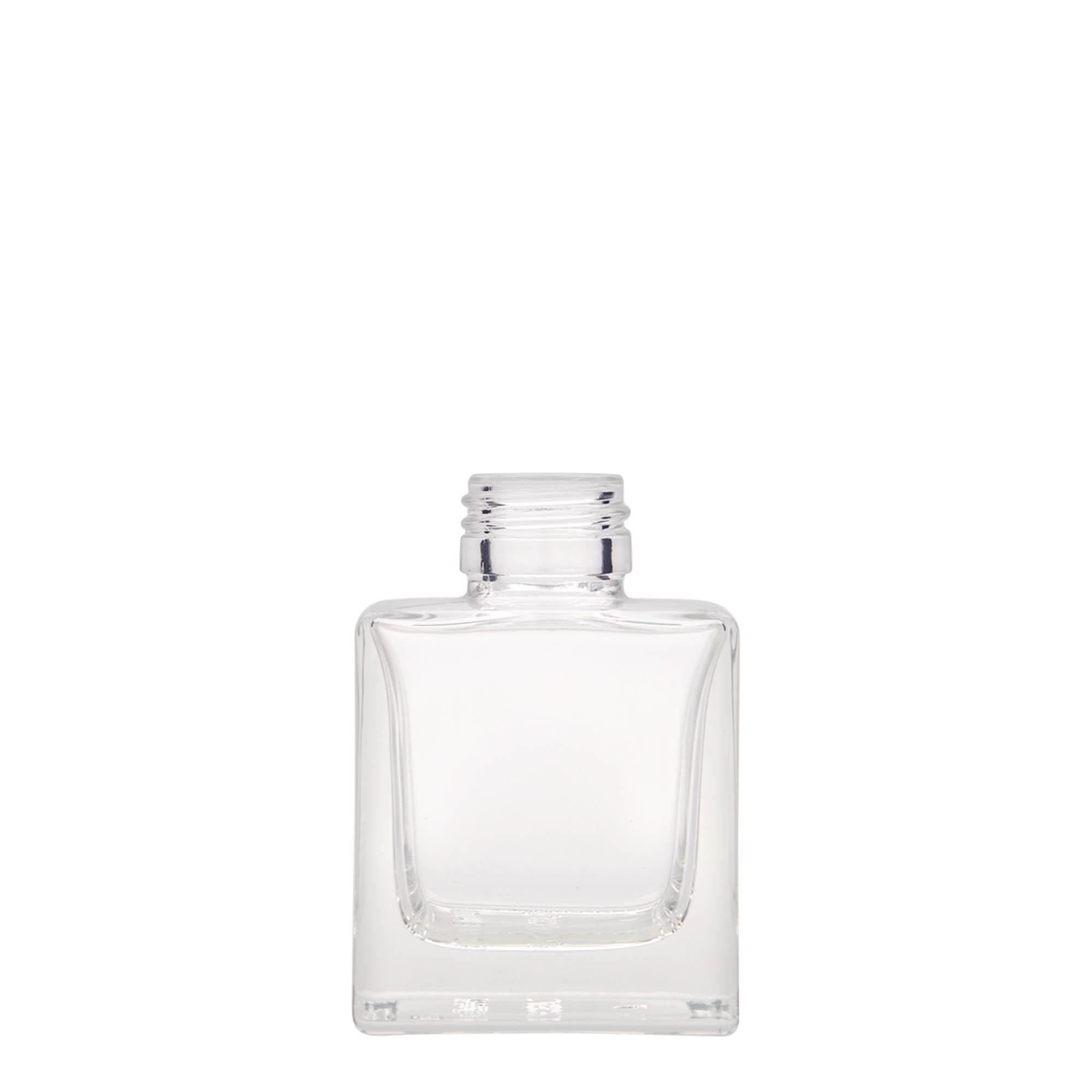Frasco de vidro de 100 ml 'Cube', quadrado, boca: PP 28 Frasco de vidro de 100 ml 'Cube', quadrado, boca: PP 28