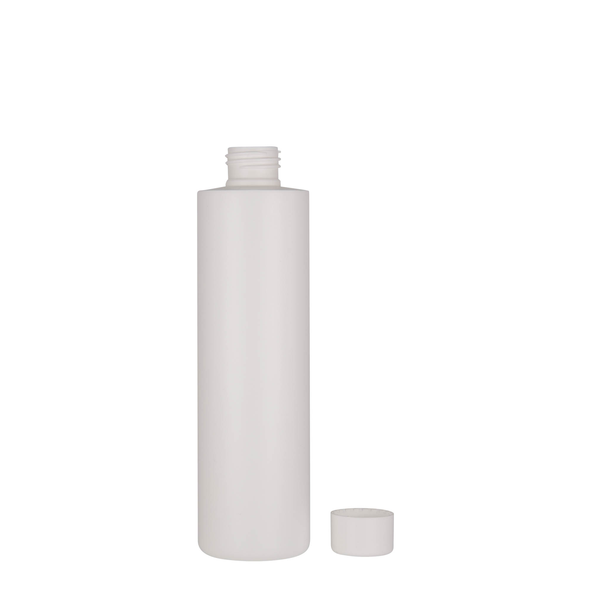 Frasco de plástico de 250 ml 'Pipe', HDPE, branco, boca: 24/410 Frasco de plástico de 250 ml 'Pipe', HDPE, branco, boca: 24/410