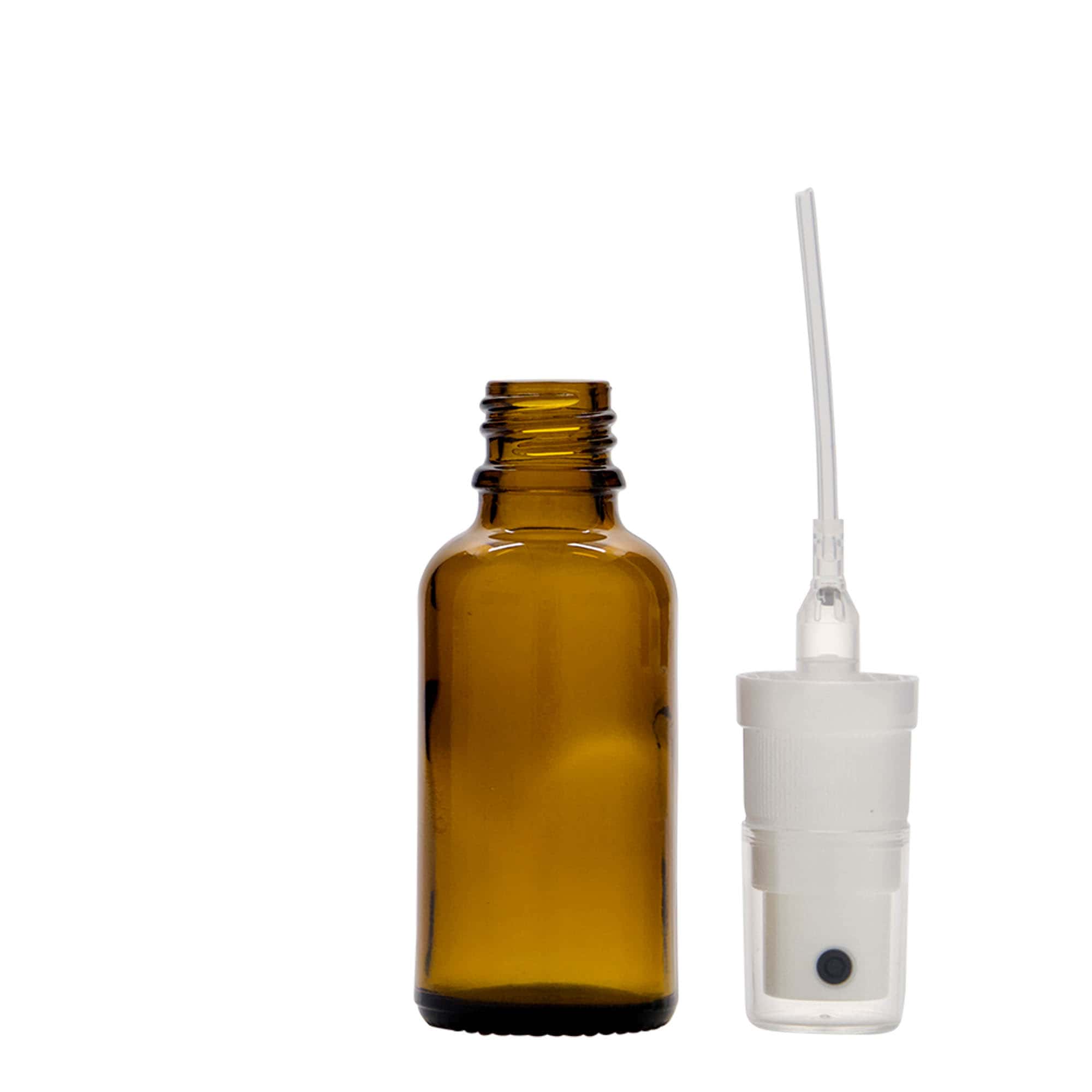 Frasco de spray 30 ml, medicamento, vidro, castanho, bocal: DIN 18