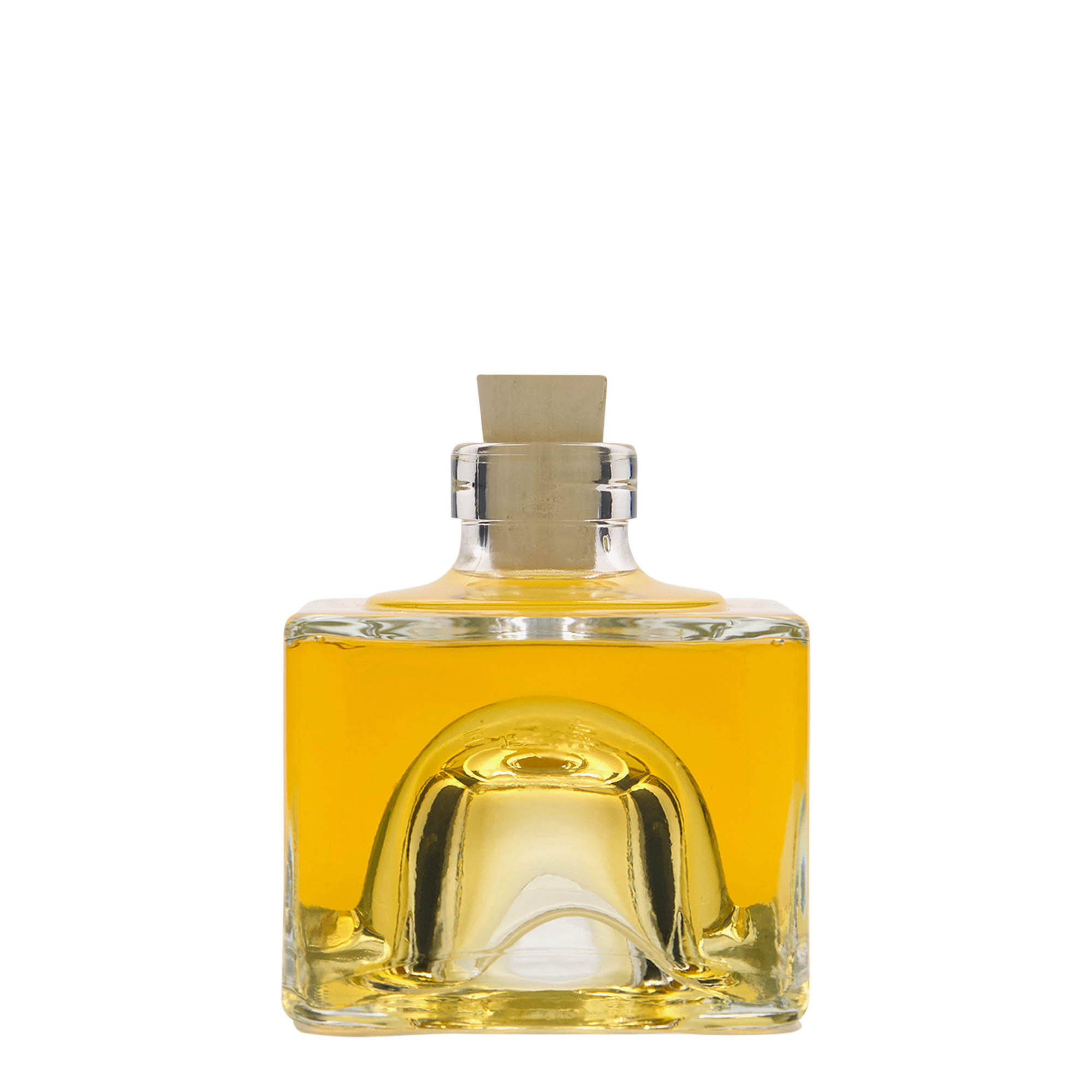Garrafa de vidro de 200 ml 'Cocolores', quadrada, boca: cortiça