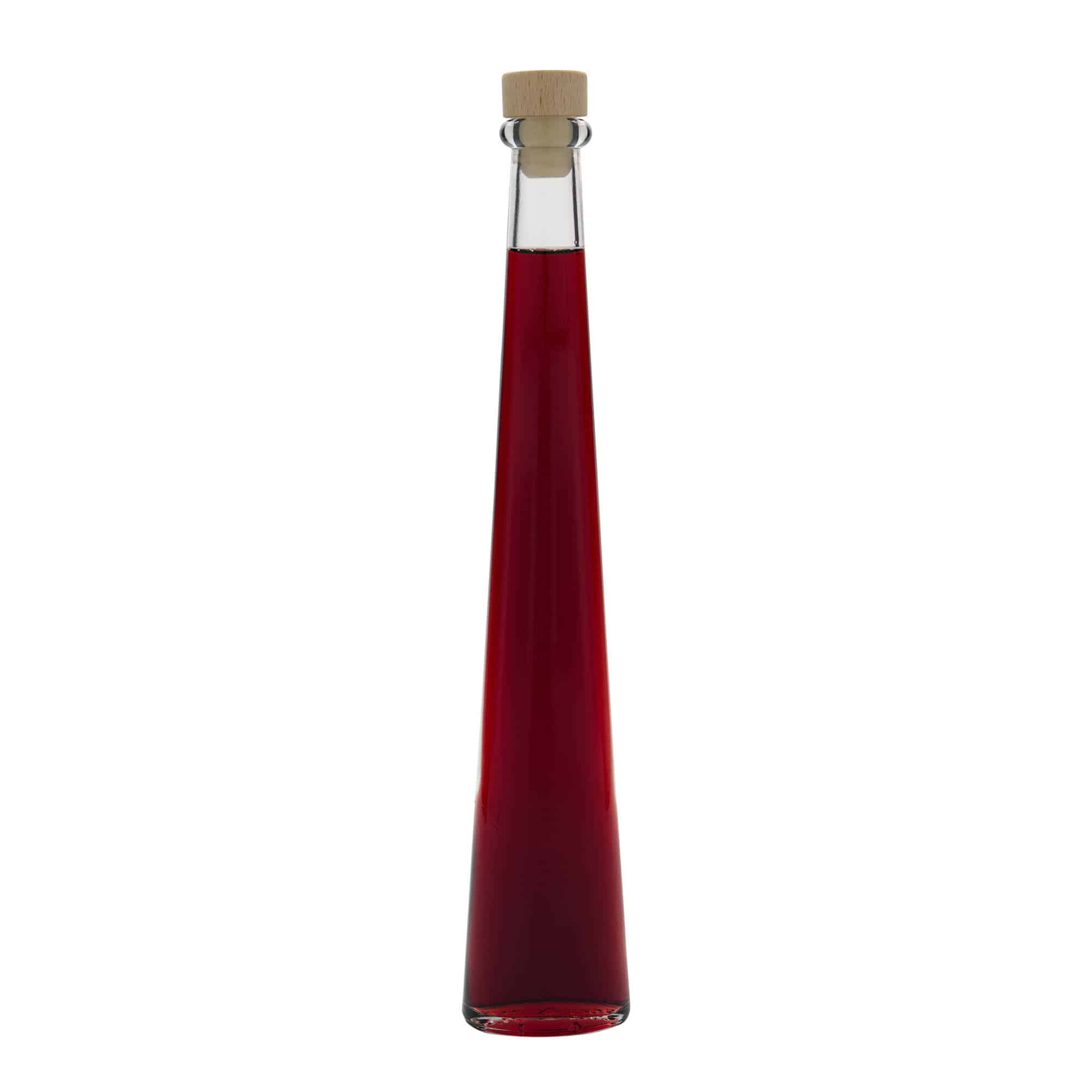 Garrafa de vidro de 200 ml 'Dama Ovale', oval, boca: cortiça