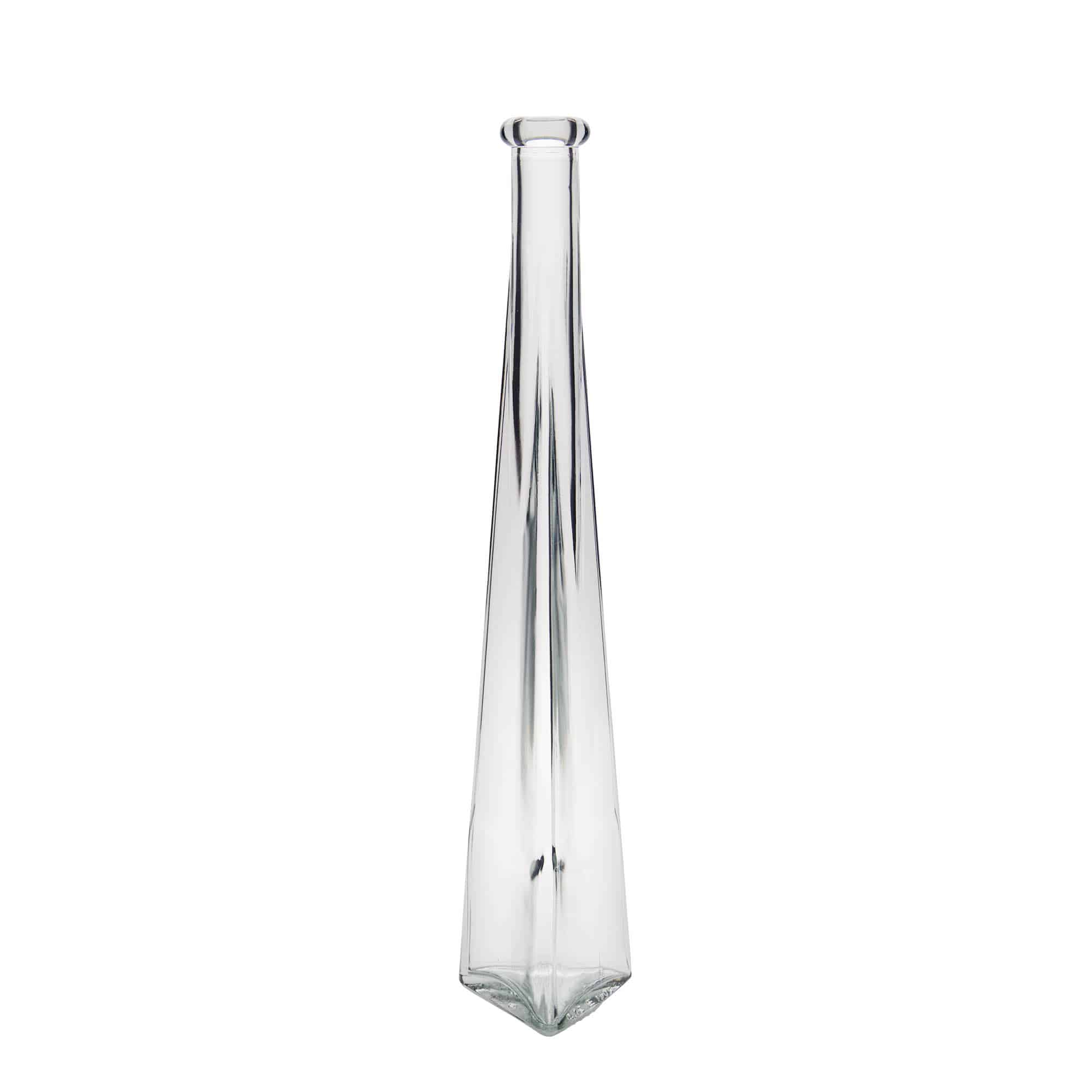 Frasco de vidro de 200 ml 'Dama Triangolore', triangular, boca: cortiça