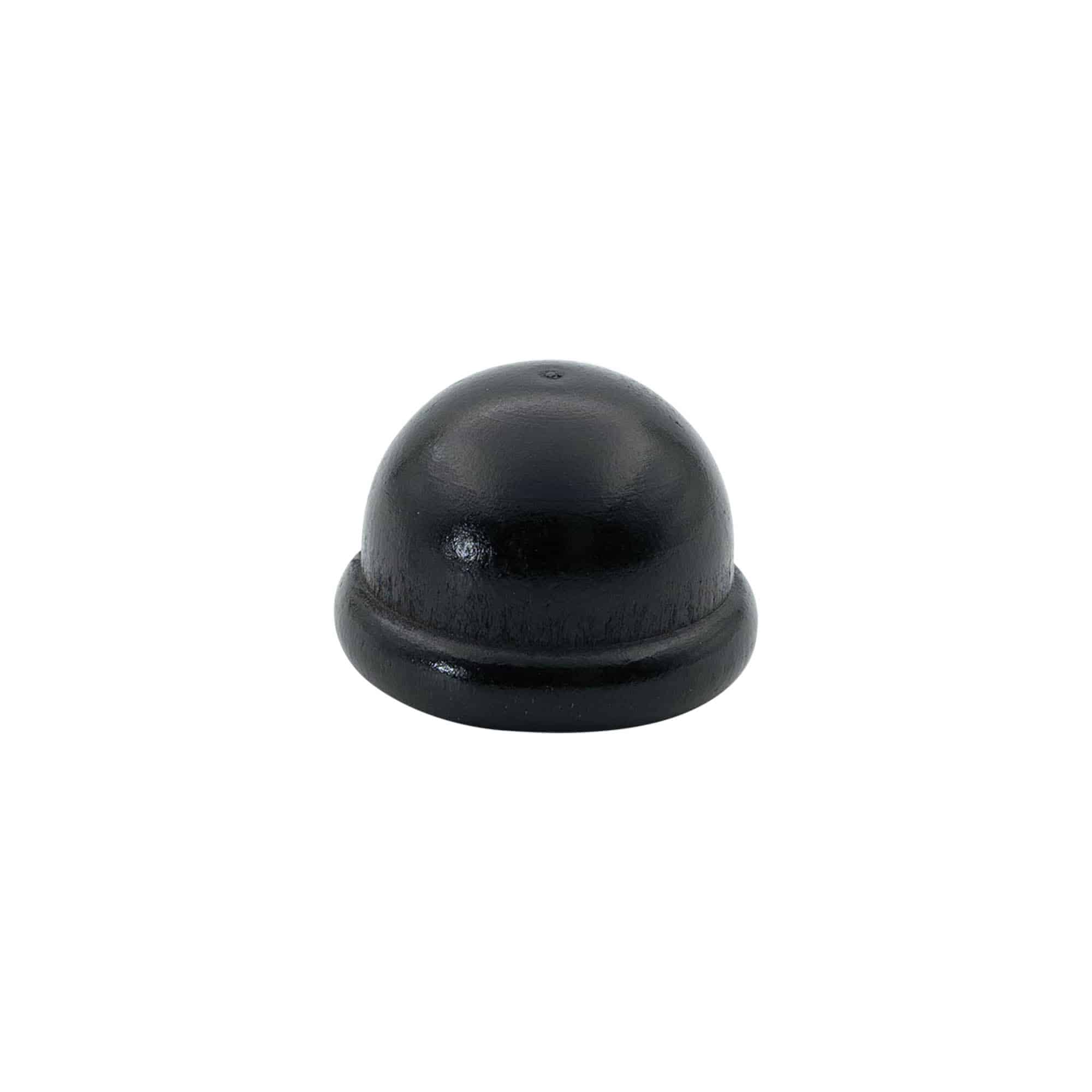 Rolha de aperto 19 mm "Melão", madeira/PE, preta, para bocal: cortiça