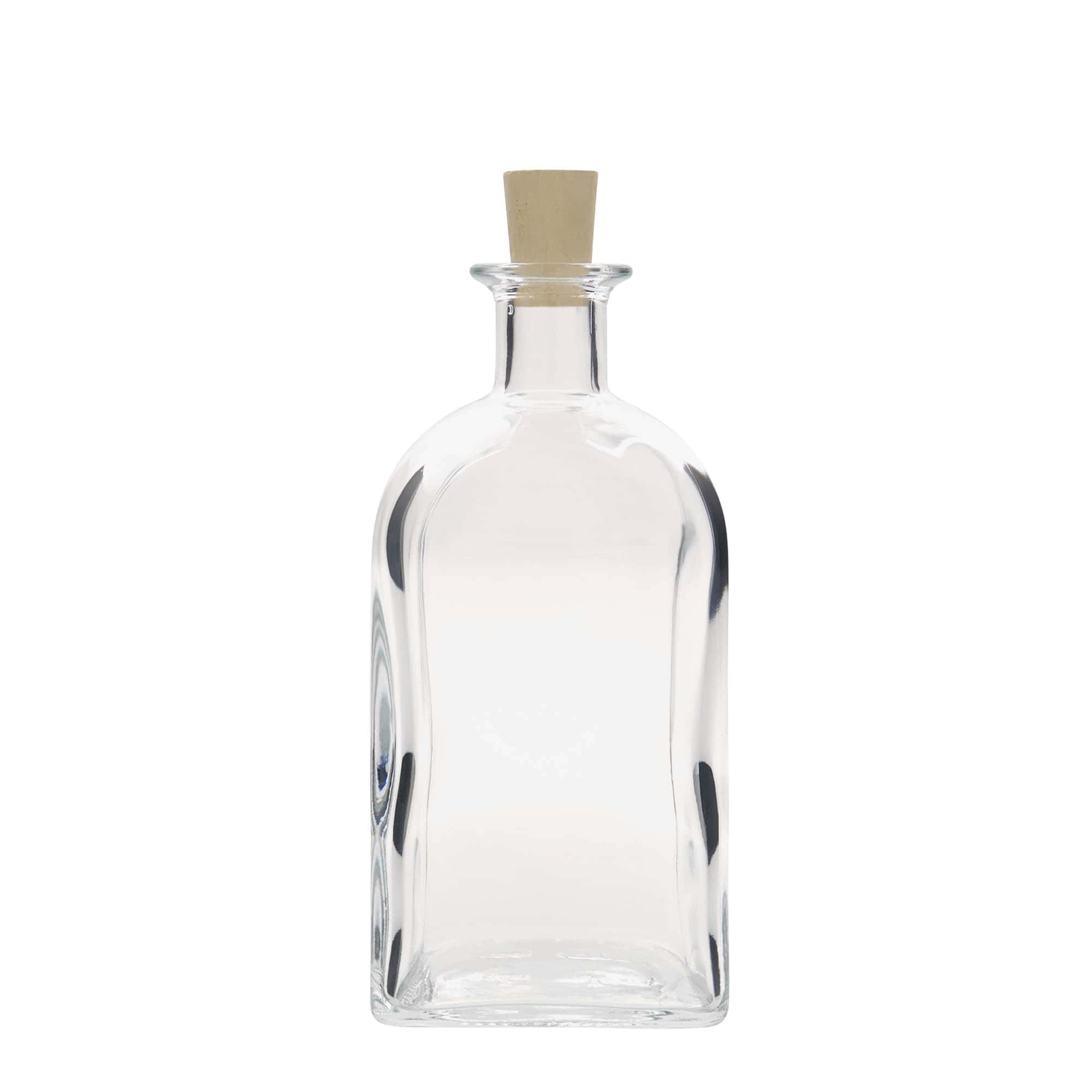 Garrafa de vidro de 700 ml Apotheker Carré, quadrada, boca: cortiça