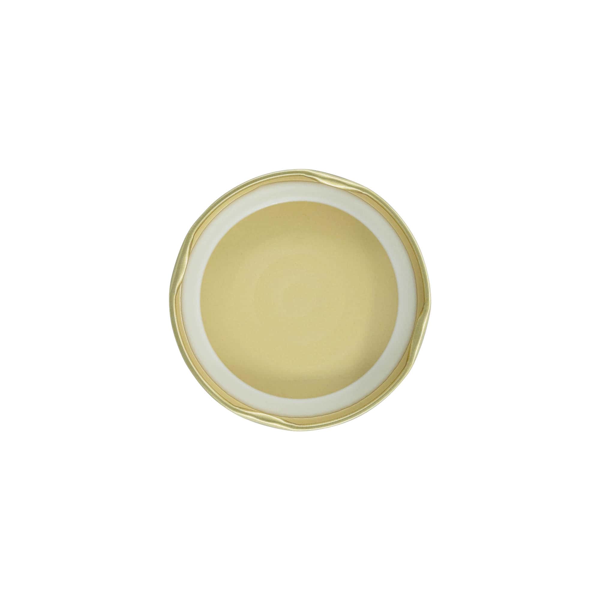 Tampa Twist-Off, aço branco, dourada, para abertura: TO 66