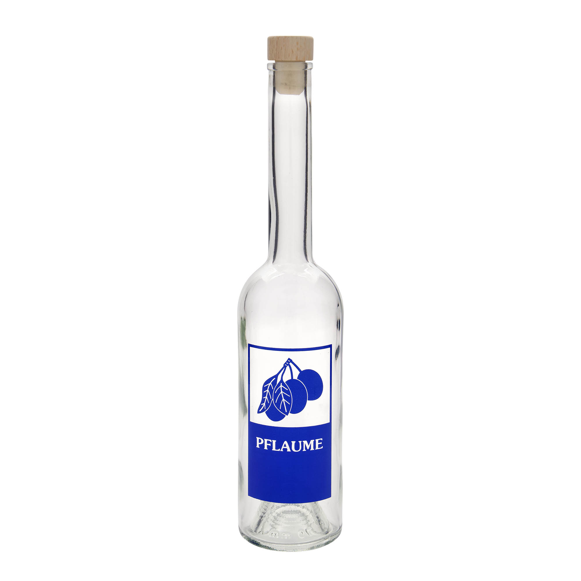 Garrafa de vidro de 500 ml 'Opera', motivo: ameixa, boca: cortiça Garrafa de vidro de 500 ml 'Opera', motivo: ameixa, boca: cortiça