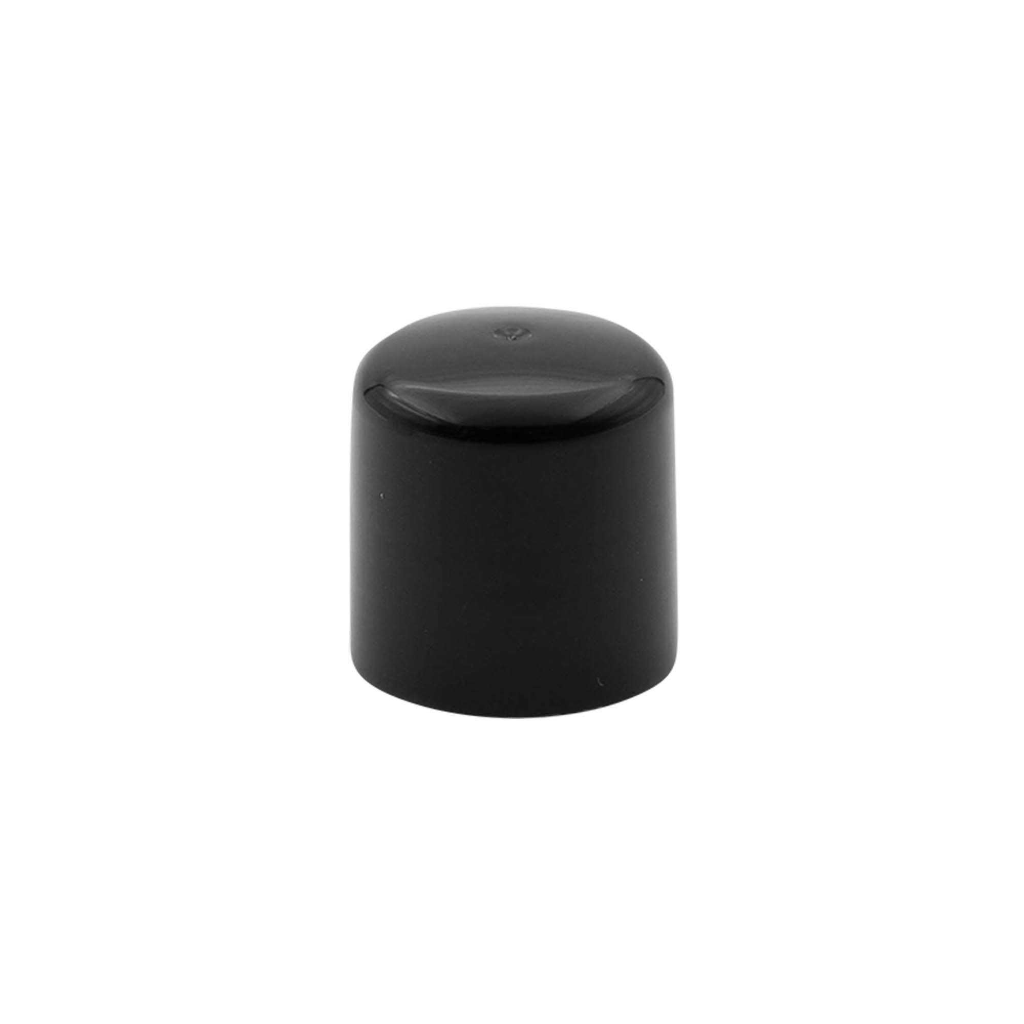 Tampa de rosca com inserto de seringa, plástico PP, preto, para abertura: 24/410