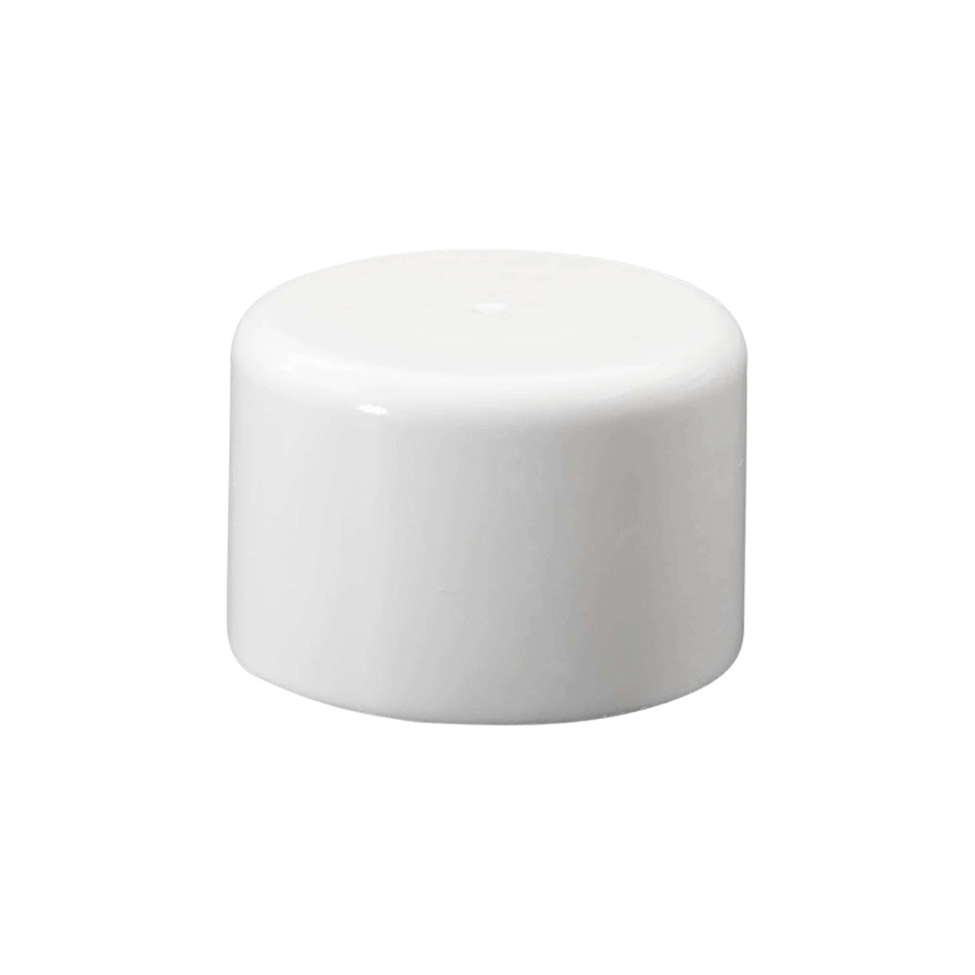 Tampa de rosca para garrafa redonda com inserto de seringa, plástico PE, branco, para abertura: GL 22 Tampa de rosca para garrafa redonda com inserto de seringa, plástico PE, branco, para abertura: GL 22