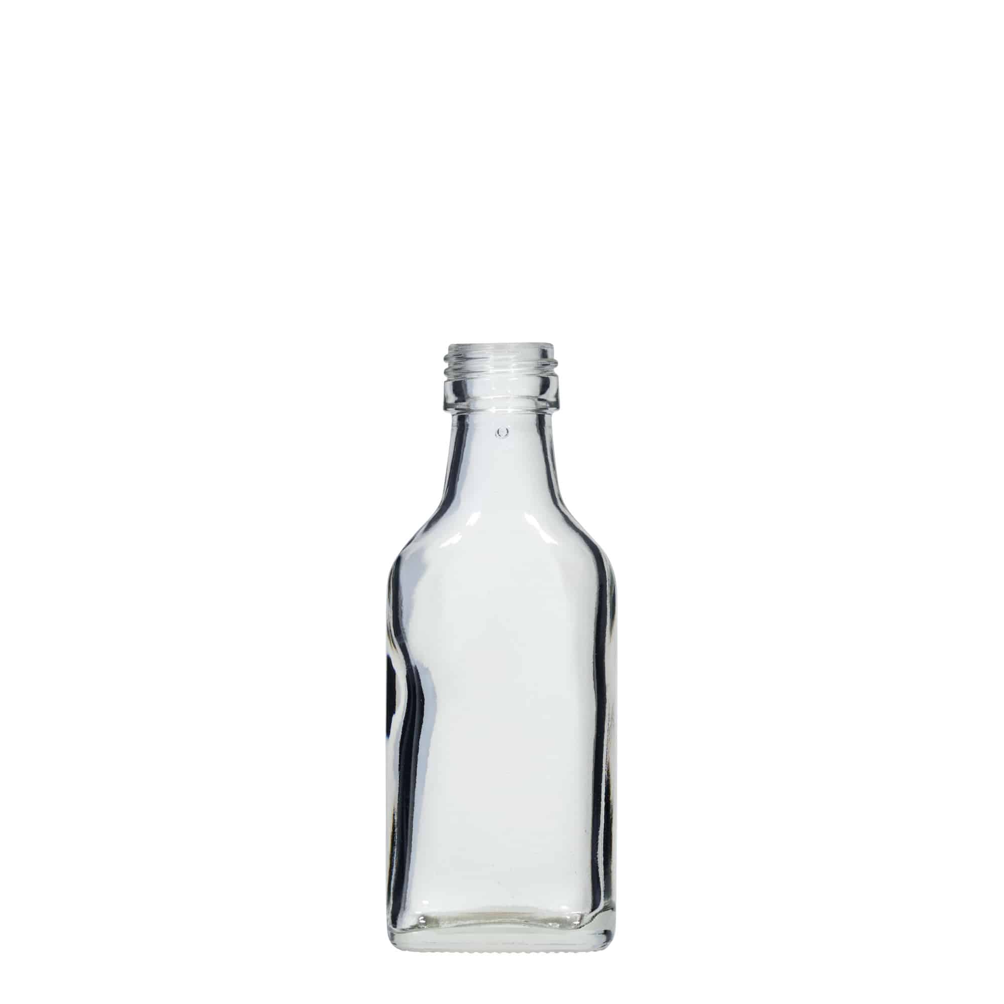 Frasco de bolso de 40 ml, retangular, bocal: PP 22