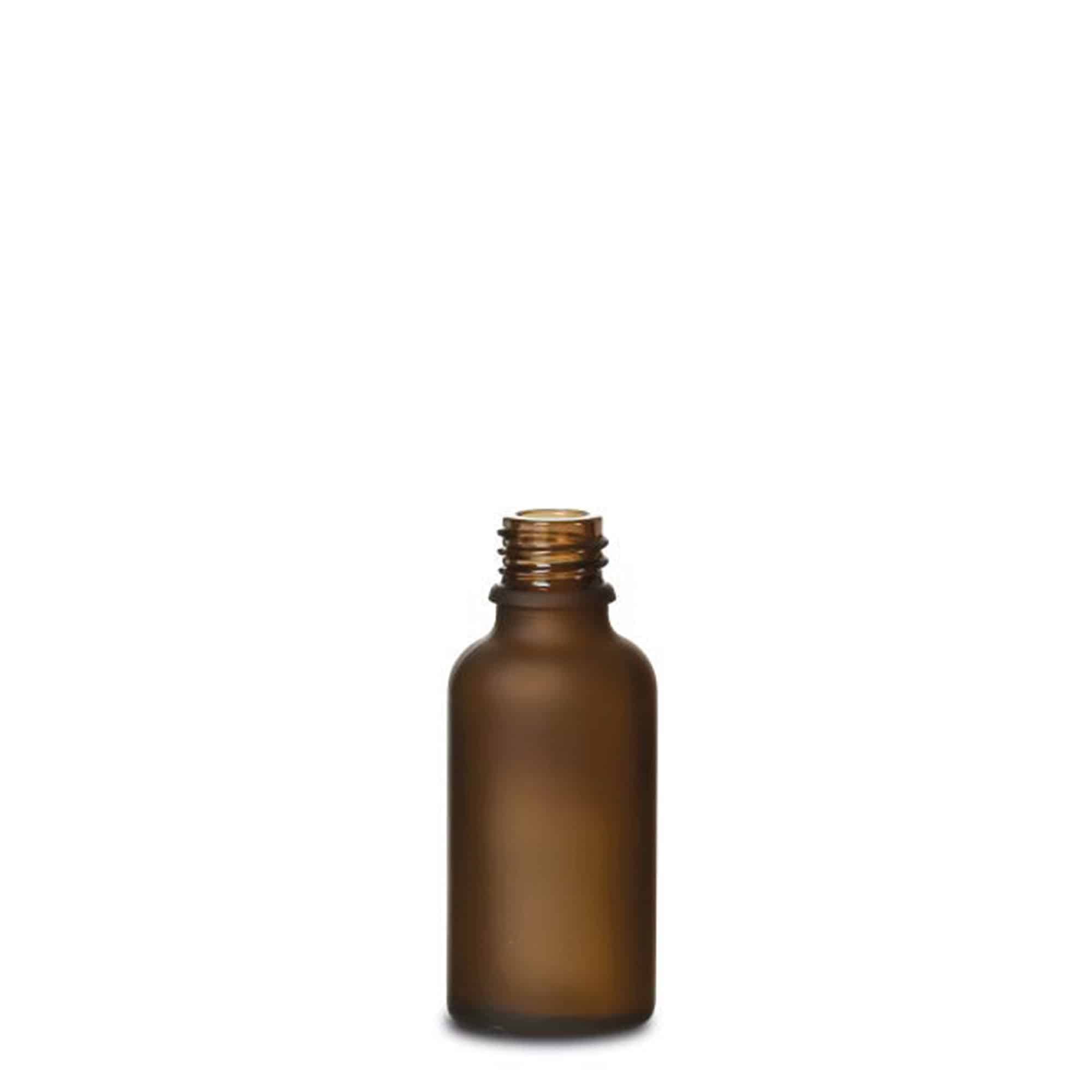 Frasco medicinal 30ml, vidro, castanho fosco, boca: DIN 18 Frasco medicinal 30ml, vidro, castanho fosco, boca: DIN 18