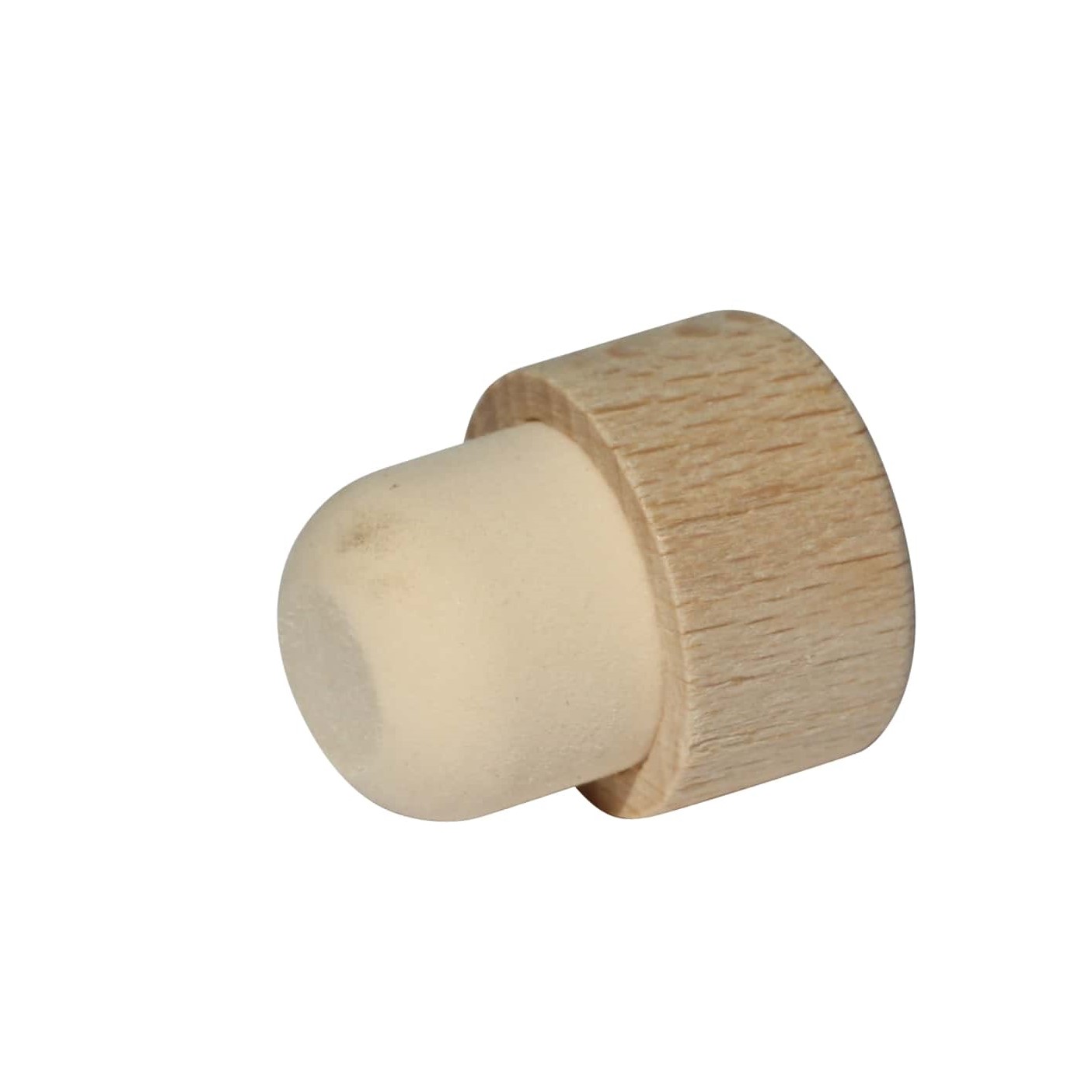 Rolha com pega 16,5 mm, madeira/plástico, para boca: cortiça