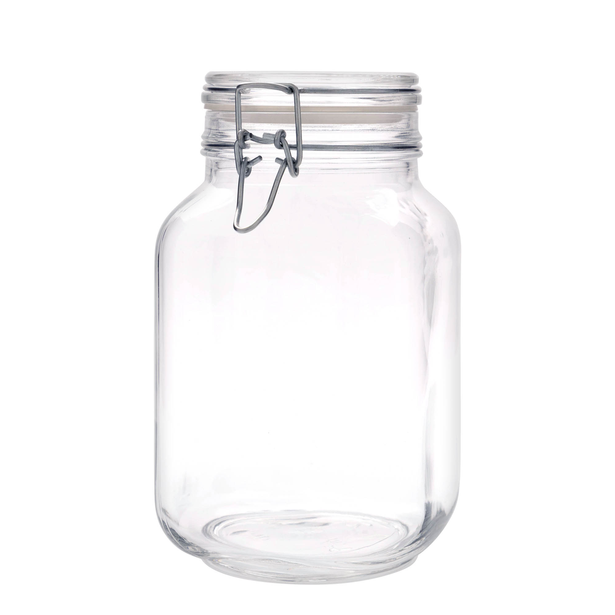 Frasco de vidro com fecho de arame 'Fido', quadrado, 2.000 ml, abertura: fecho de arame