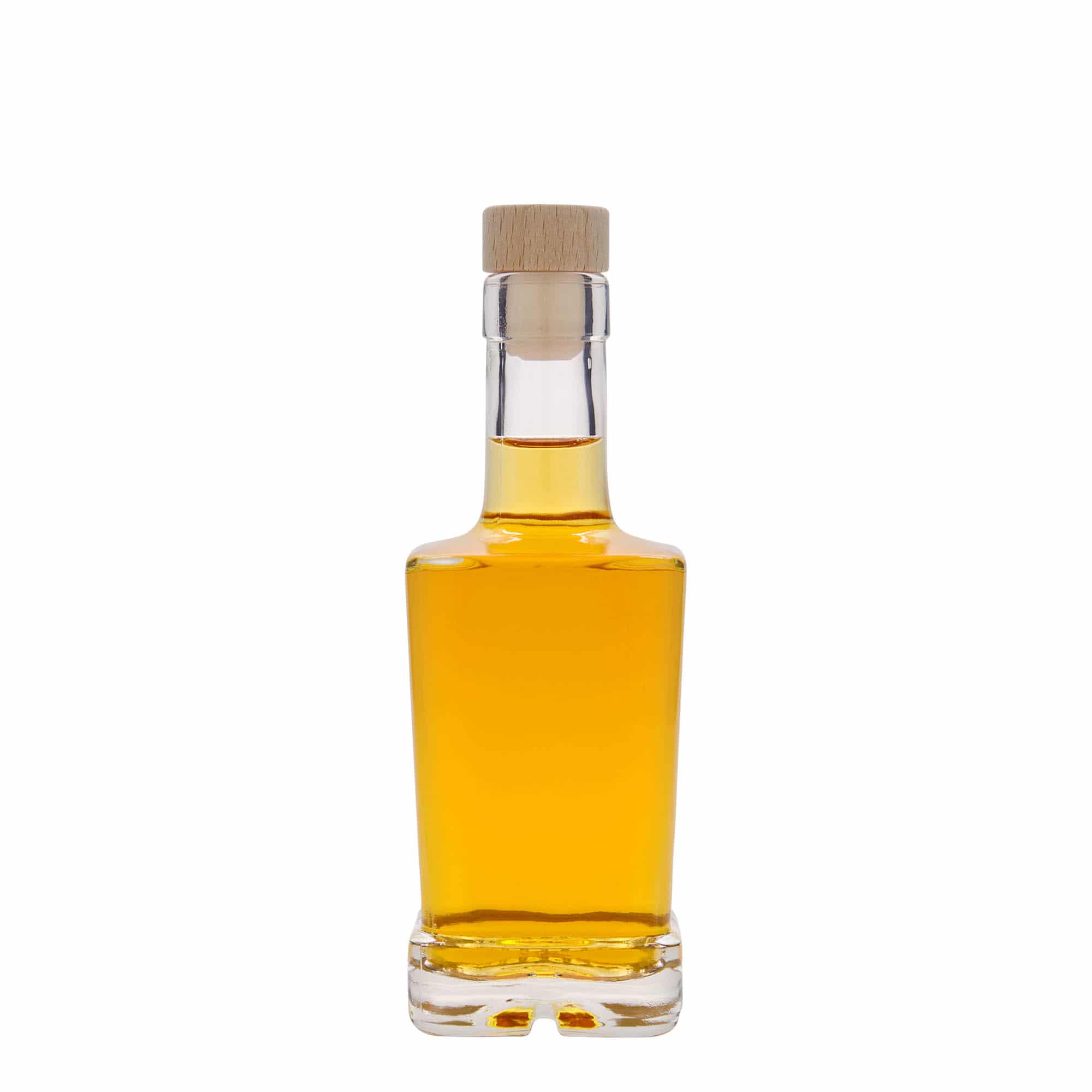 250 ml Garrafa de vidro 'Rene', quadrada, boca: Cortiça