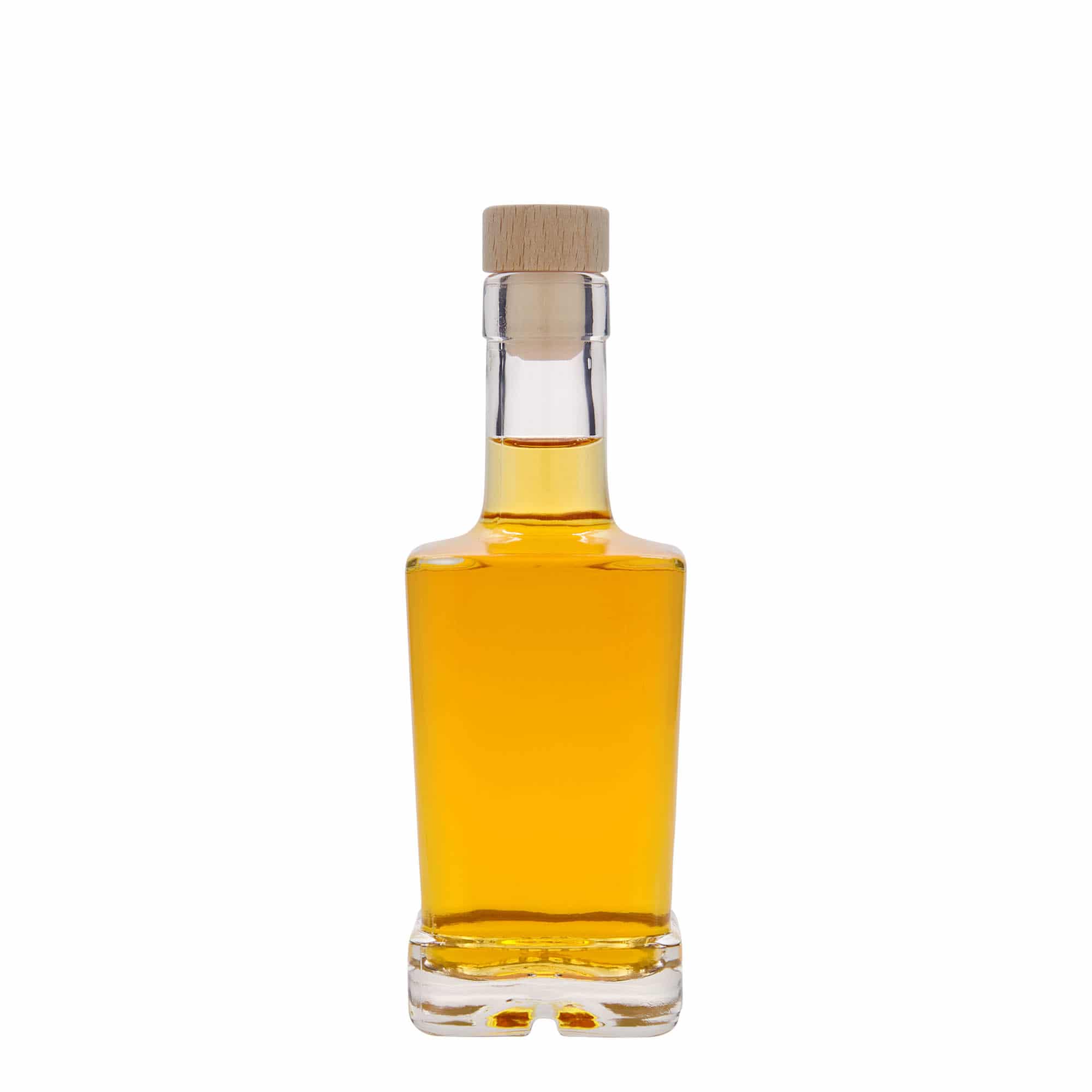 Garrafa de vidro de 250 ml 'Rene', quadrada, abertura: cortiça
