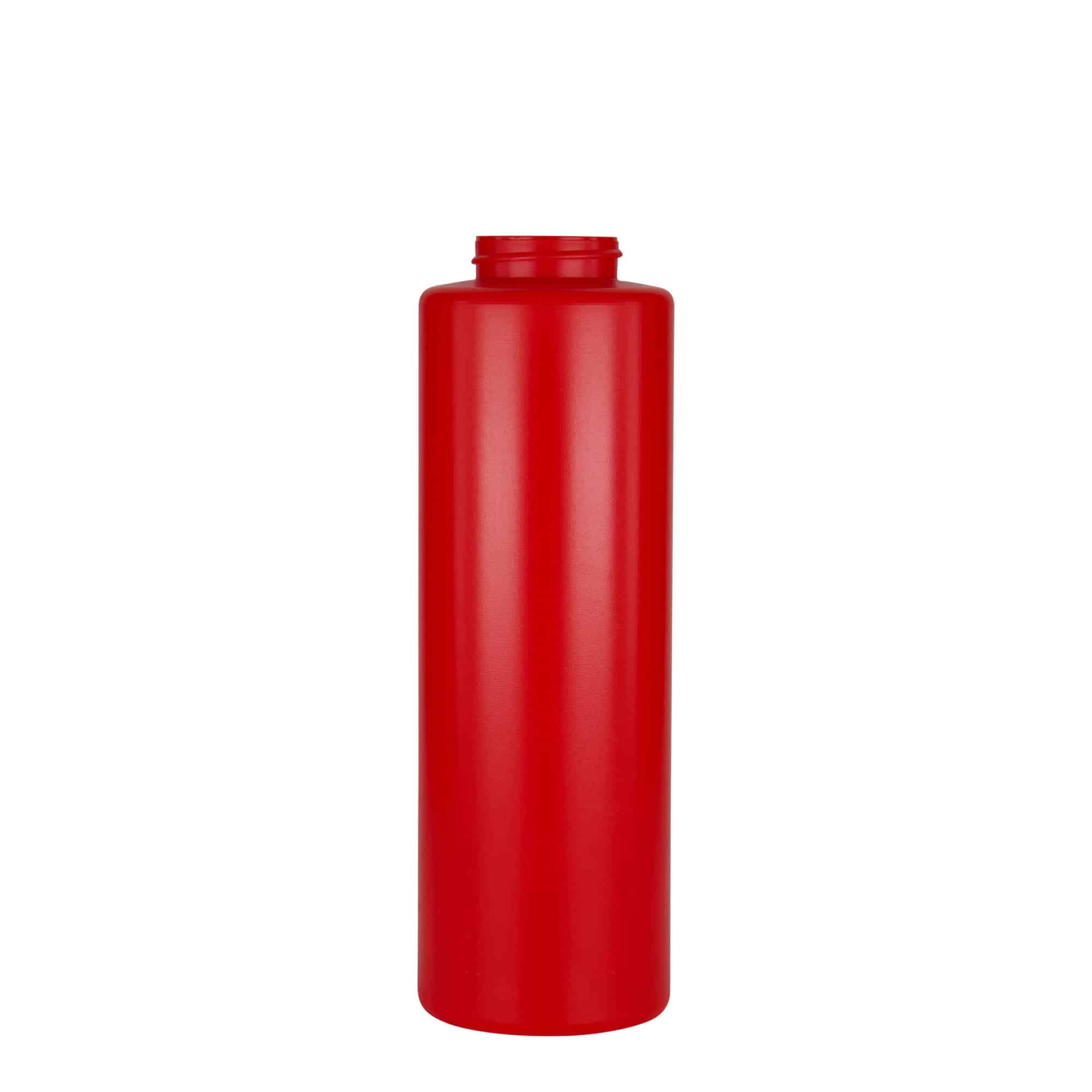 Frasco para molhos de 500 ml, plástico LDPE, vermelho, bocal: 38/400