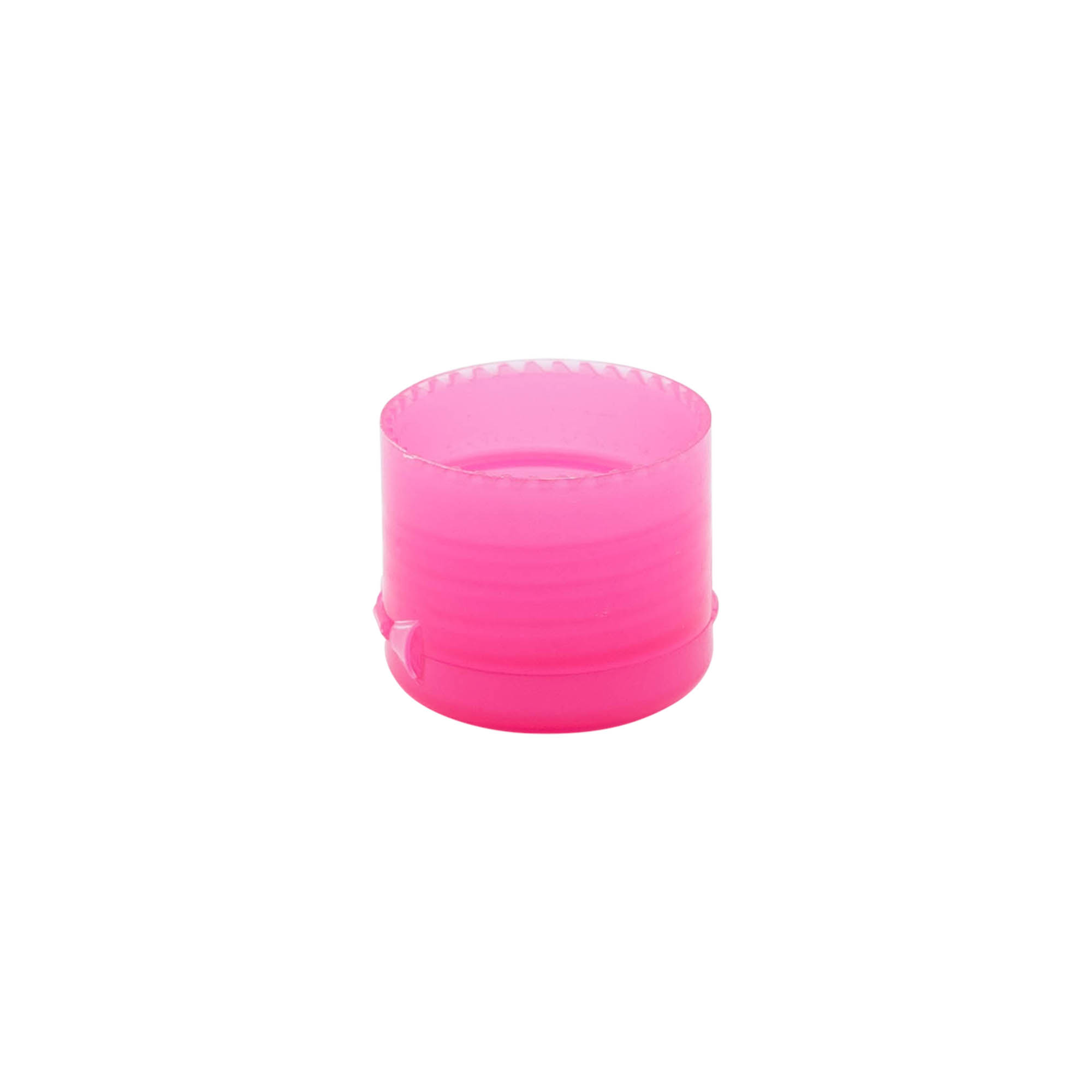 Tampa de rosca com dobradiça articulada, plástico PP, rosa, para abertura: 24/410 Tampa de rosca com dobradiça articulada, plástico PP, rosa, para abertura: 24/410
